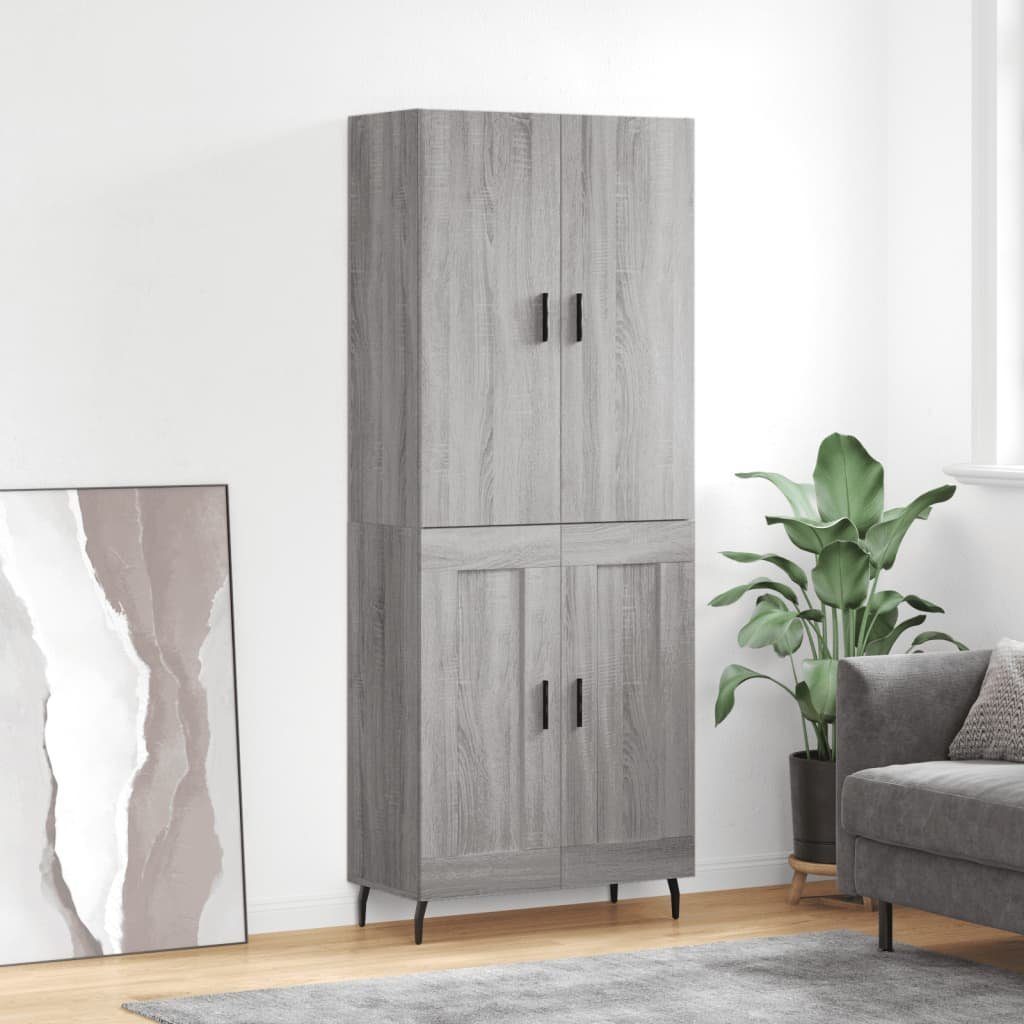 furnicato Sideboard Highboard Grau Sonoma 69,5x34x180 cm Holzwerkstoff