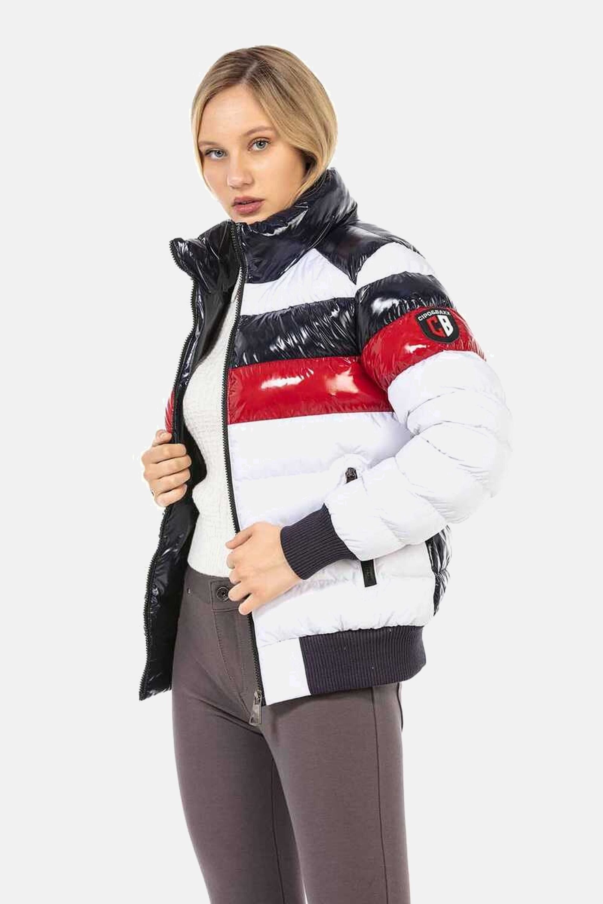 Cipo & Baxx Winterjacke Jacke mit tollem Glanz-Design, WM120