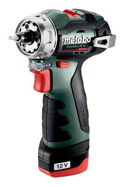 metabo Akku-Bohrschrauber PowerMaxx BS BL Q, 12 V, 2 x 2 Ah Li-Ion im Kunststoffkoffer