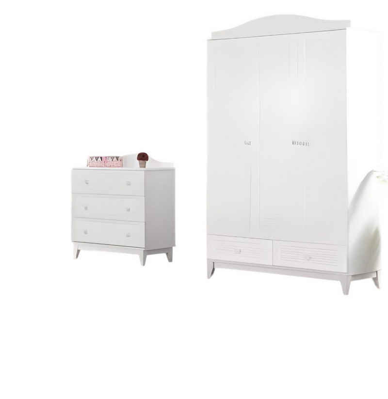 JVmoebel Jugendzimmer-Set Kinderzimmer Set Luxus Schrank Modern Kommode neu Möbel neu, (2-St., Kleiderschrank + Kommode), Made in Europa