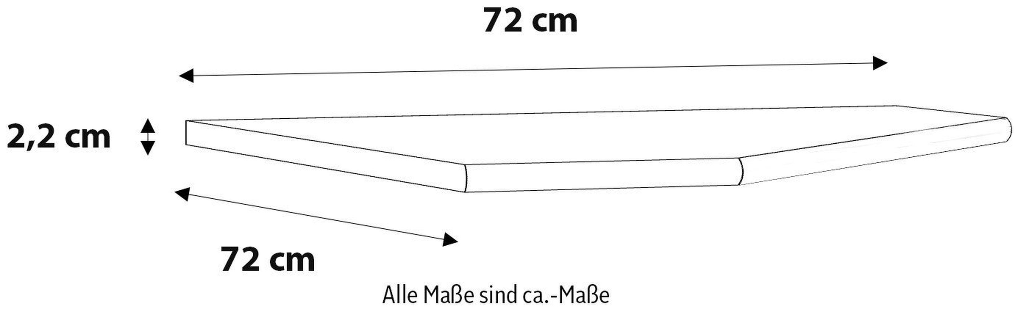 freiraum Ansteckplatte in Weiß 72x2,2x72 BxHxT: Tempra, cm