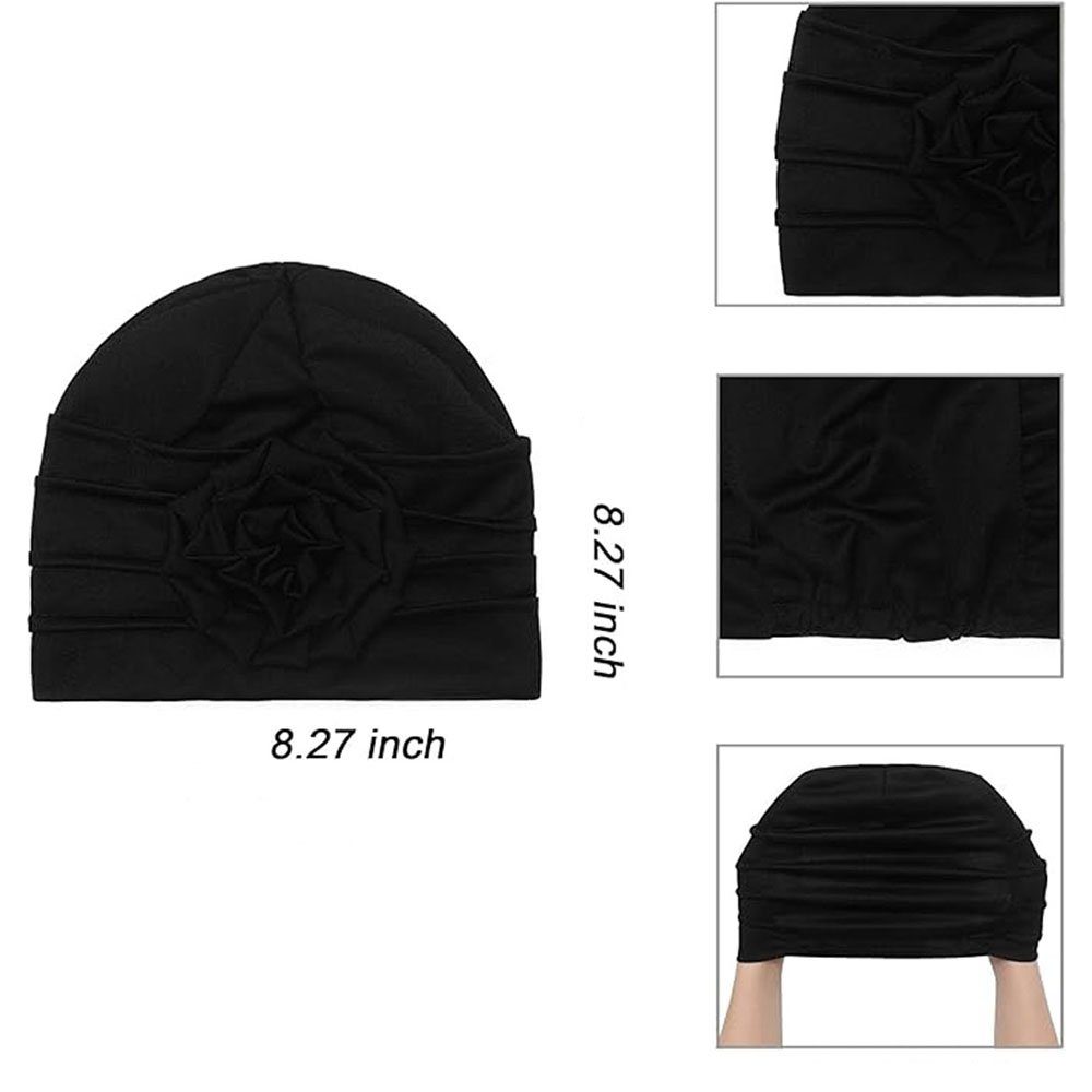 CTGtree Stirnband Hut Beanie Chemo Blumen Damen Elastischer Summer Mütze (1-St) mit