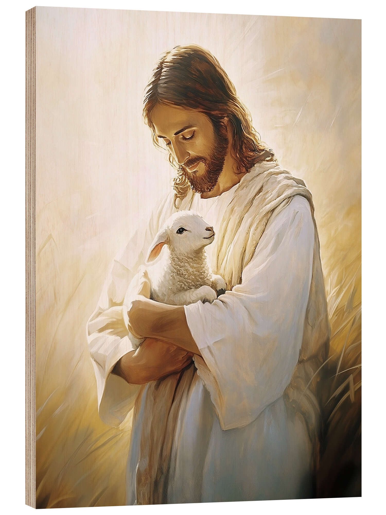 Posterlounge Wandbild Jesus Christus hält das fehlende Lamm, TAlex, erhältlich als Poster, Leinwandbild, Wandsticker oder Acrylglasbild