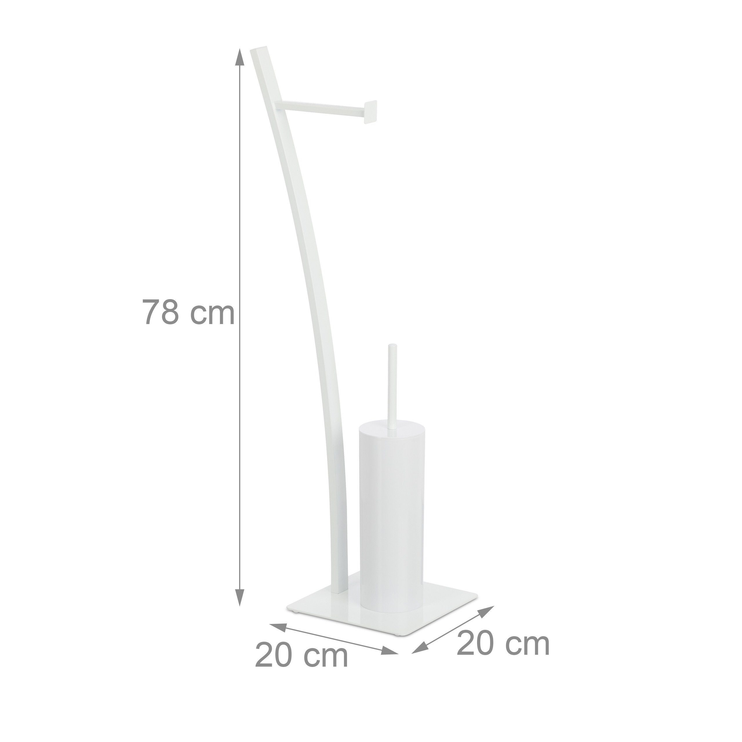 relaxdays Toilettenpapierhalter WC-Garnitur weiß (3-St) – Bild 4 von 5