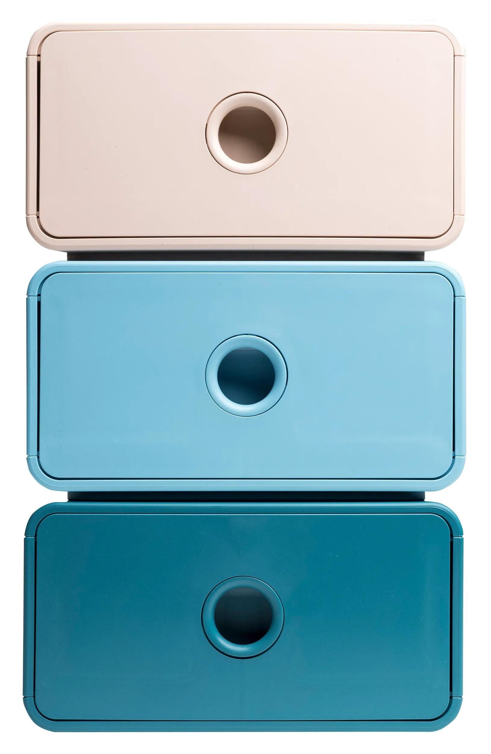 EXACOMPTA Aufbewahrungsbox 3x Ablagemodul Tiny Box, 1 Schublade, Skandi - Farben sortiert 315406D, Boxen stappelbar