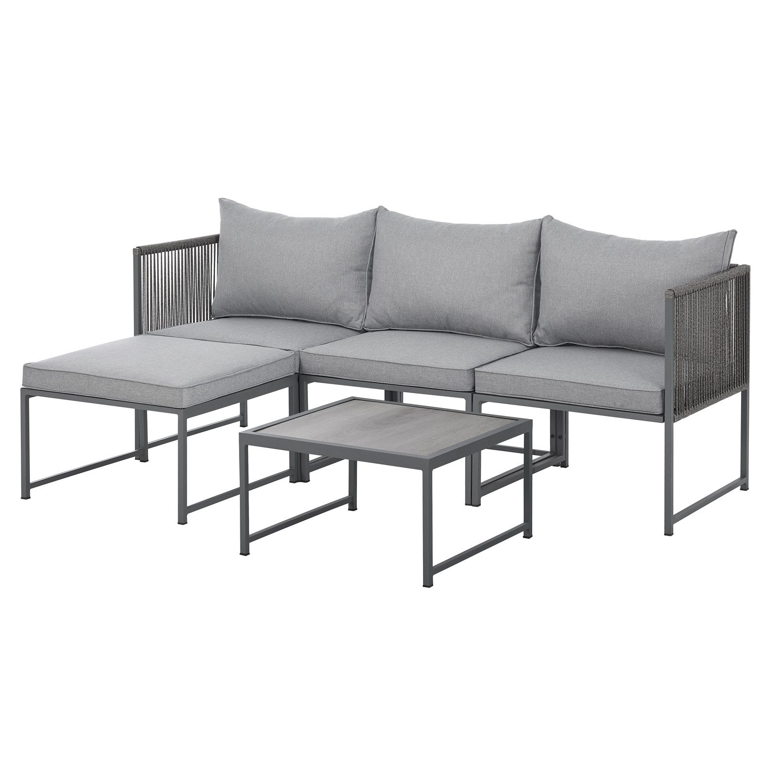 SVITA Gartenlounge-Set DETROIT, (Modul-Set), Gartenmöbel Flexibel Sofa Tisch Sessel Ottoman