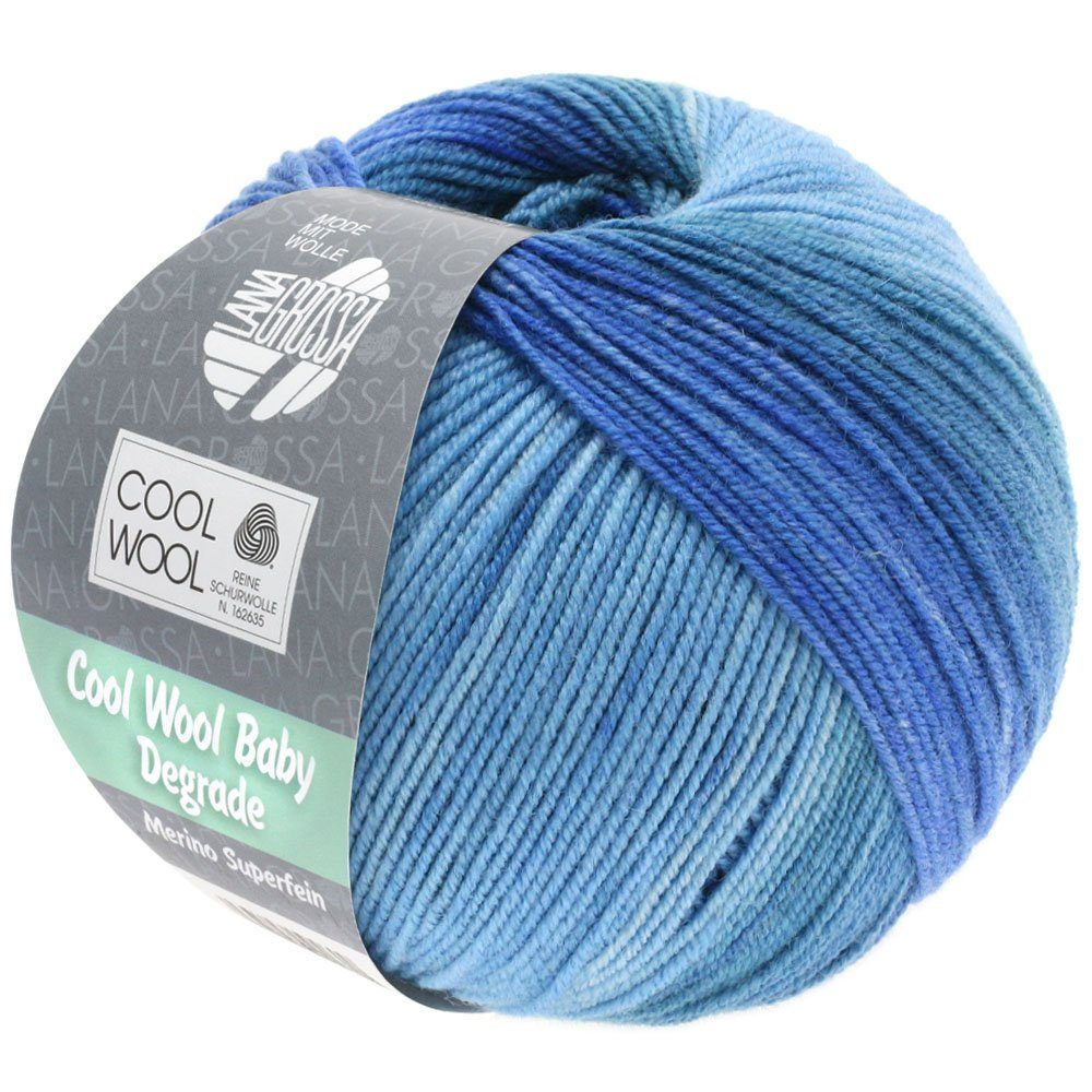 LANA GROSSA COOL WOOL BABY DÉGRADÉ Häkelwolle, 220 m (pure extrafeine Merinowolle, besonders geeignet für Babysachen), 50 g