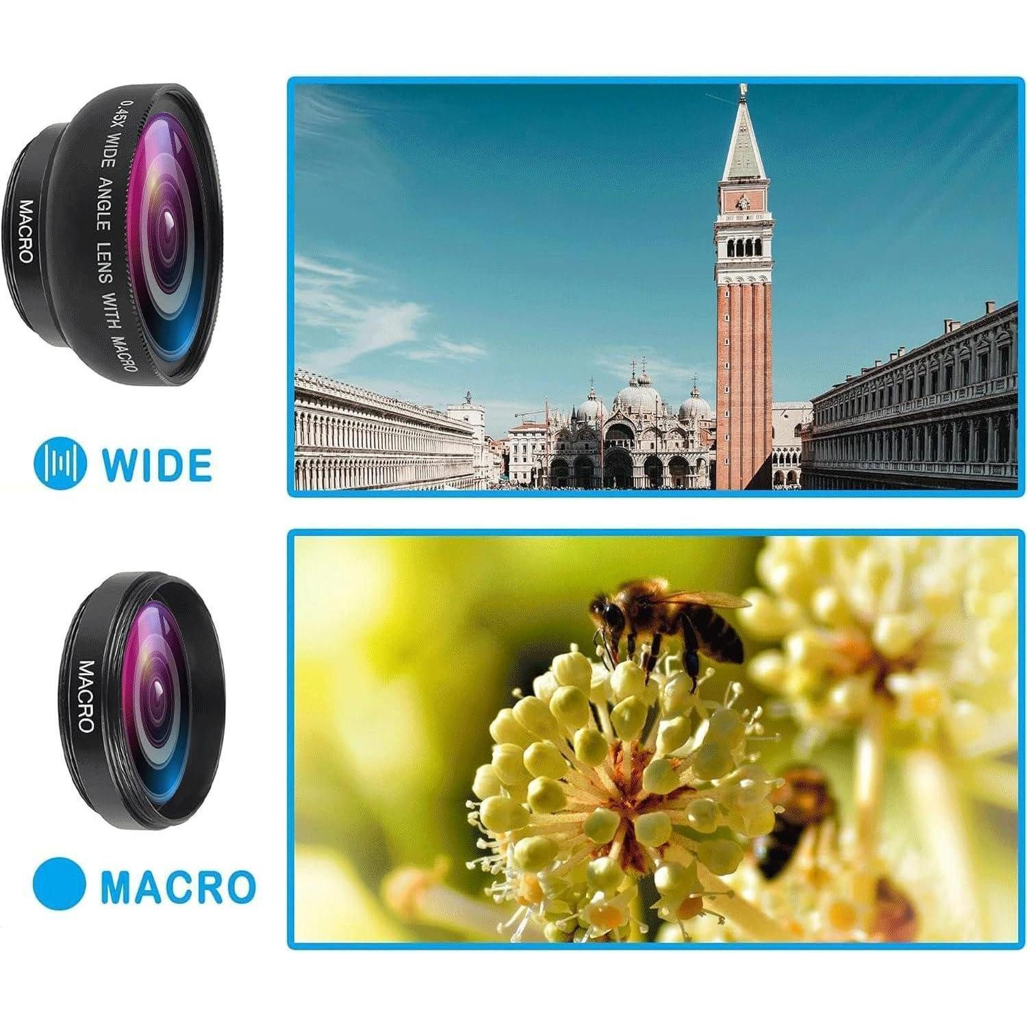 LuxusKollektion 2 in 1 Handy Weitwinkel Makroobjektiv Kit für iOS Android Smartphone Makroobjektiv