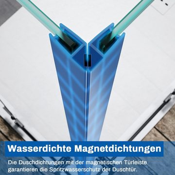 SONNI Eckdusche Duschraum Eck-Duschfalttür,Einseitige Nano-Beschichtung,Multi-Size, BxT: 90x90 cm