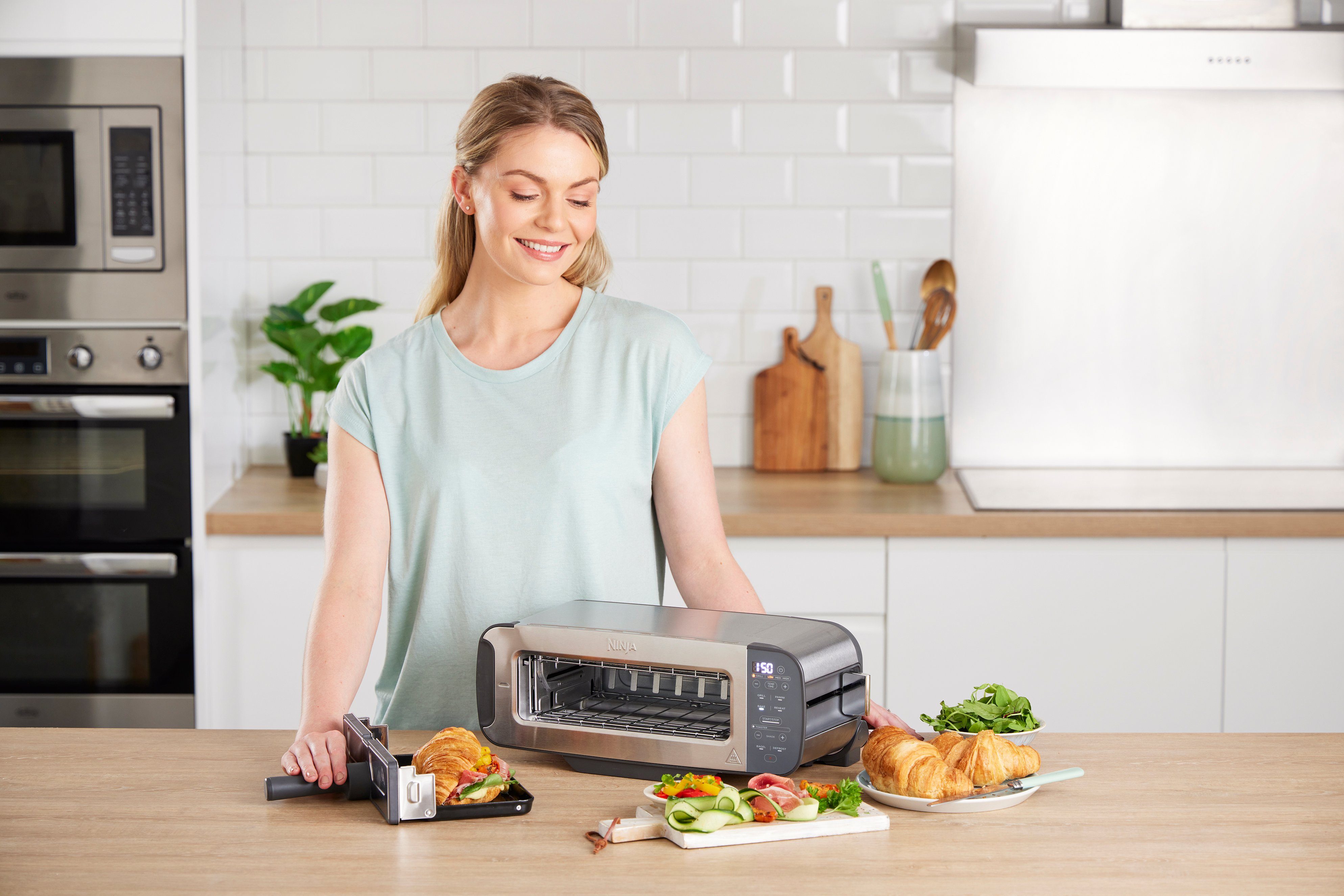 NINJA Toaster ST202EU Ninja Foodi, 1 Schlitz, 2400 W, 2-in-1 Toaster, Grill & Panini-Presse