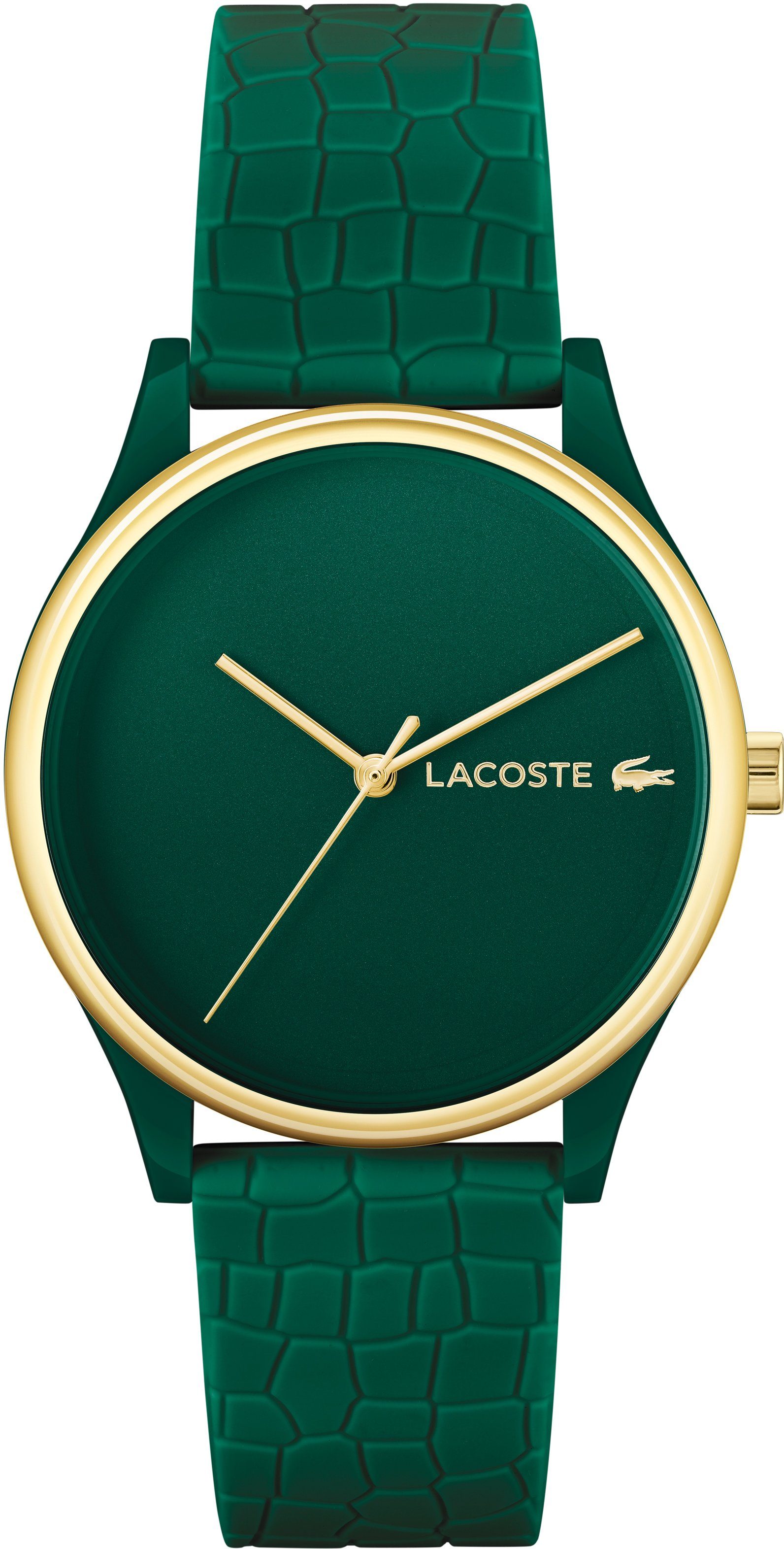 Lacoste Quarzuhr CROCODELLE 2001247, Armbanduhr, Damenuhr, Mineralglas, analog, Silikonarmband