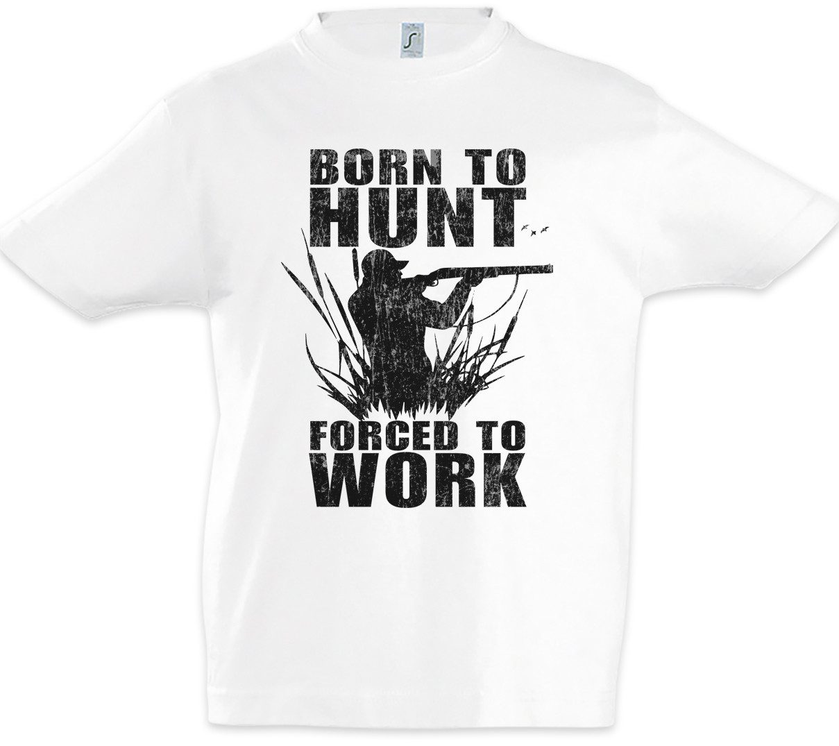 Urban Backwoods Print-Shirt Born To Hunt Kinder T-Shirt Hirsch Reh Jagd Jäger Bär Geweih Deer Bear (1-tlg) Fun Hunt Antlers Hunter