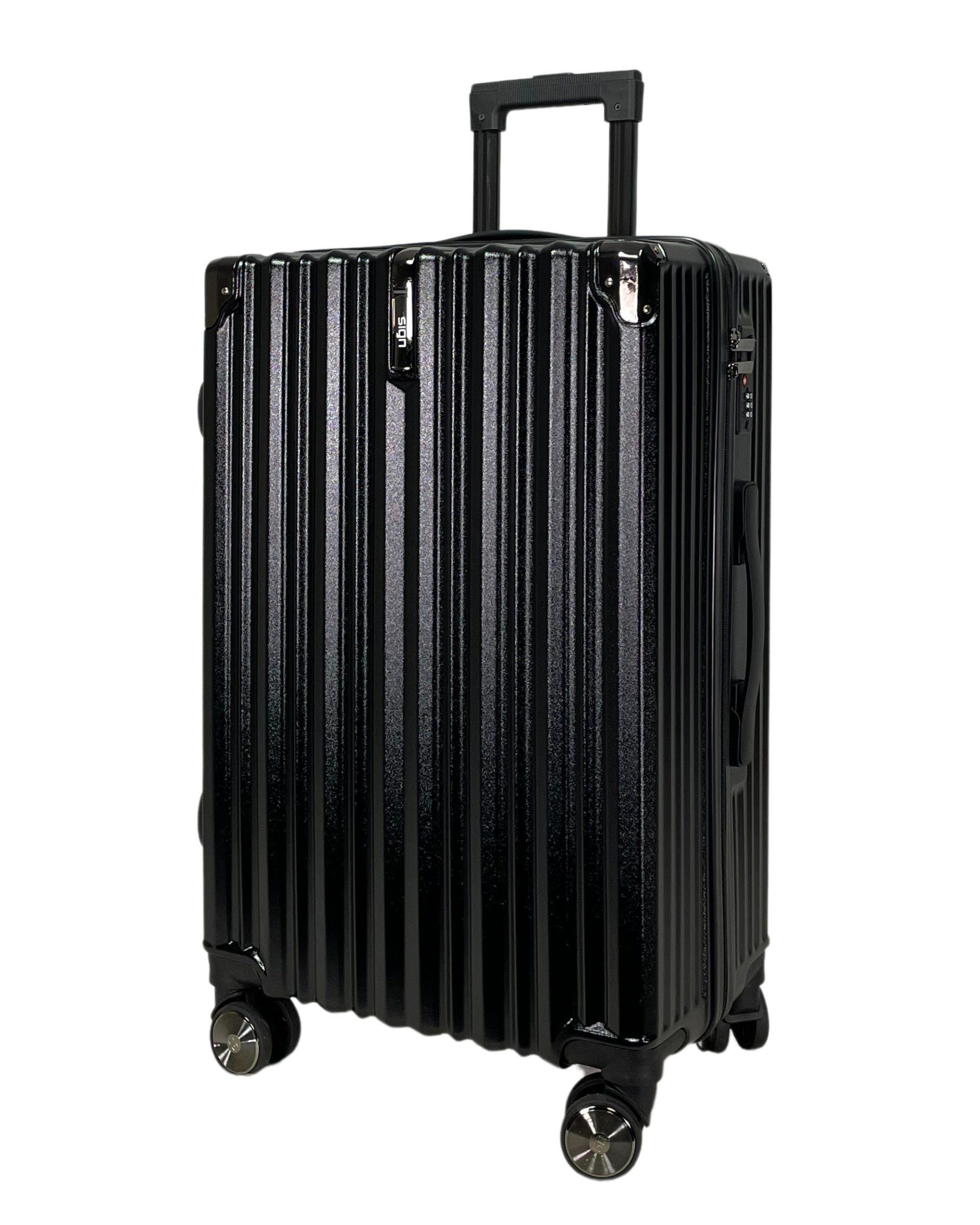 SIGN German Design Trolley Reisekoffer Hartschalen-Koffer, 360° Zwillingsrollen M/L/XL, Netztasche auf der Rückseite