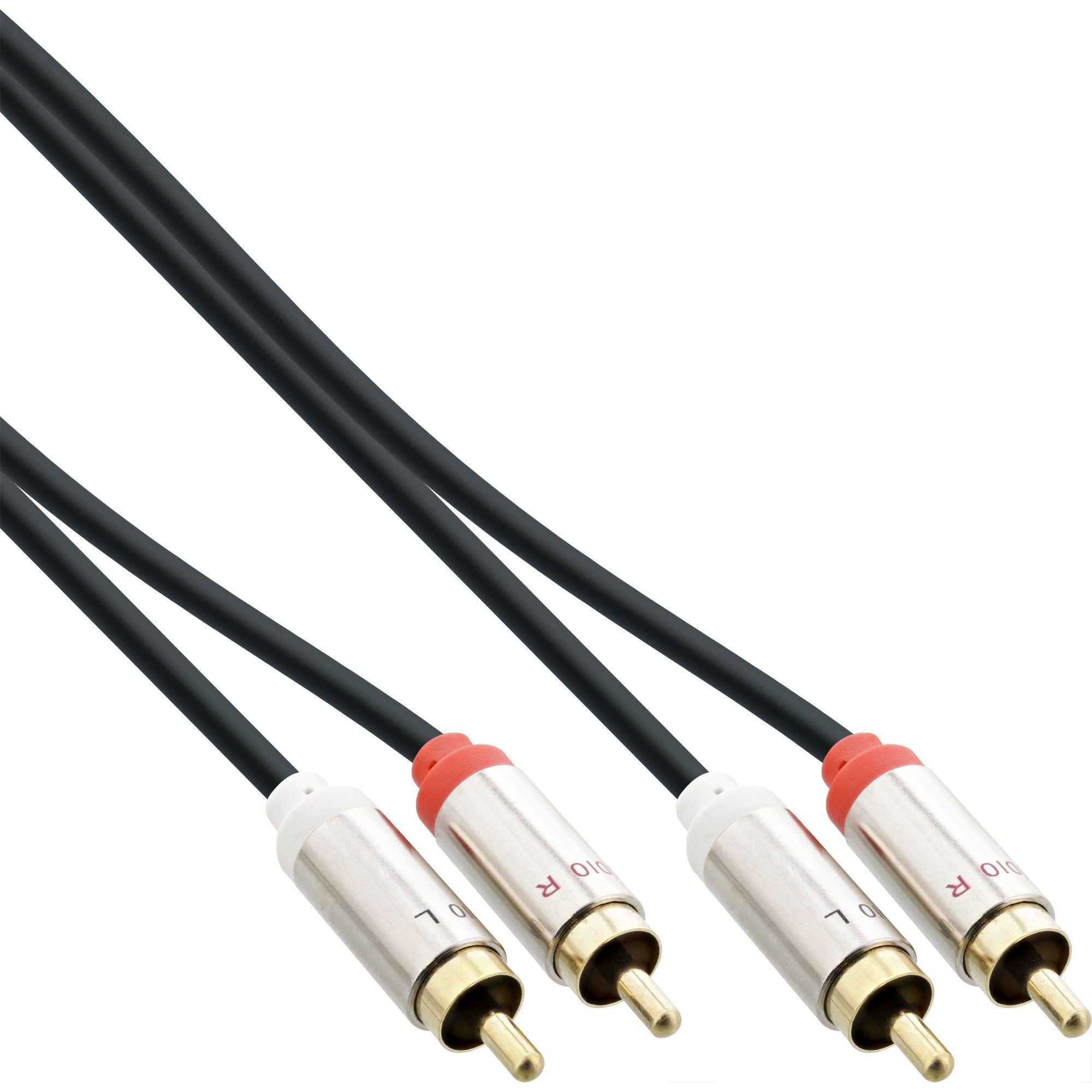 Inline InLine® Slim Audio Kabel 2x Cinch ST/ST, Stereo, 3m Audio- & Video-Kabel