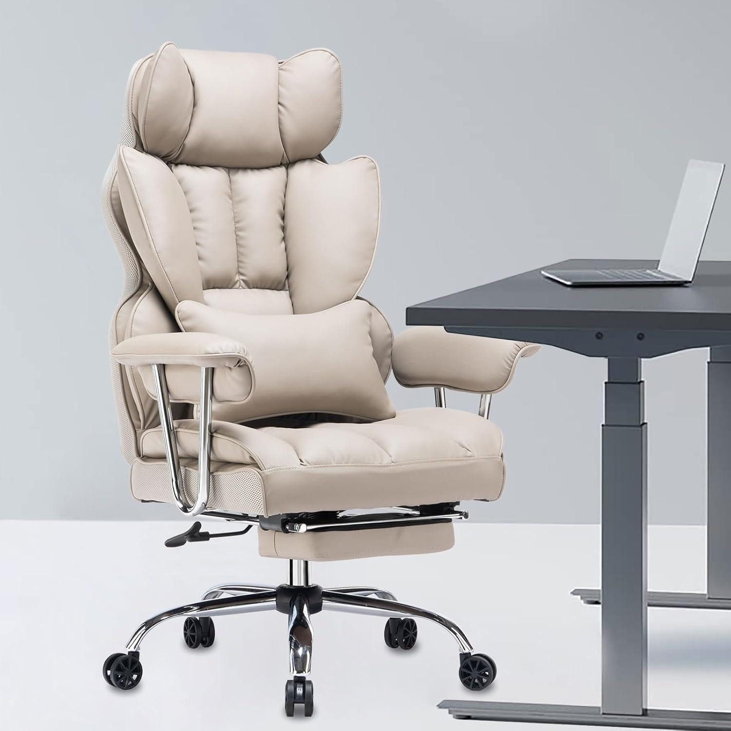 LuxusKollektion Chefsessel Ergonomischer Bürostuhl mit Fußstütze günstig online kaufen