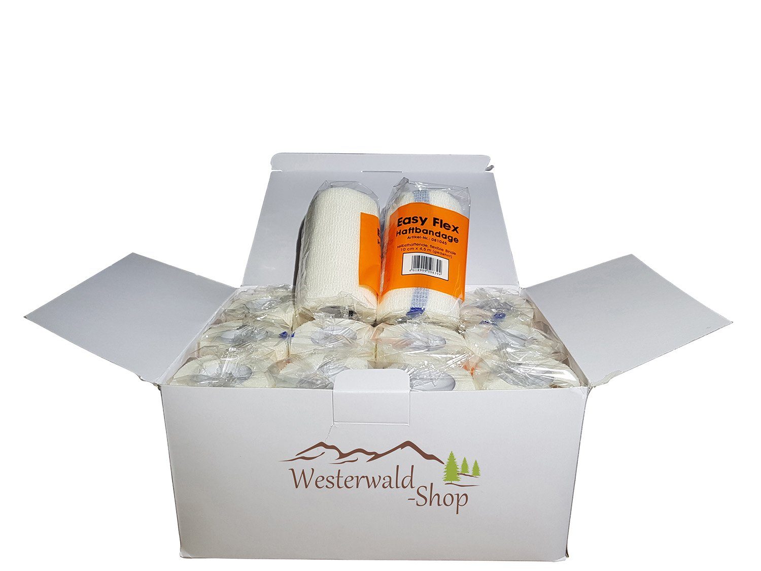varivendo Bandage 12x Weiße Haftbandage 10cmx4,5m – selbsthaftend, elastisch (Rollen, 12-tlg., Haftbandagen), Cohesive-Bandage elastische-Haftbandage Fixierbandage