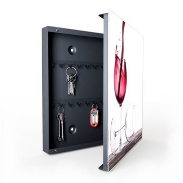 Primedeco Schlüsselkasten Magnetpinnwand mit Glasfront Paar von Gläsern (1 St)