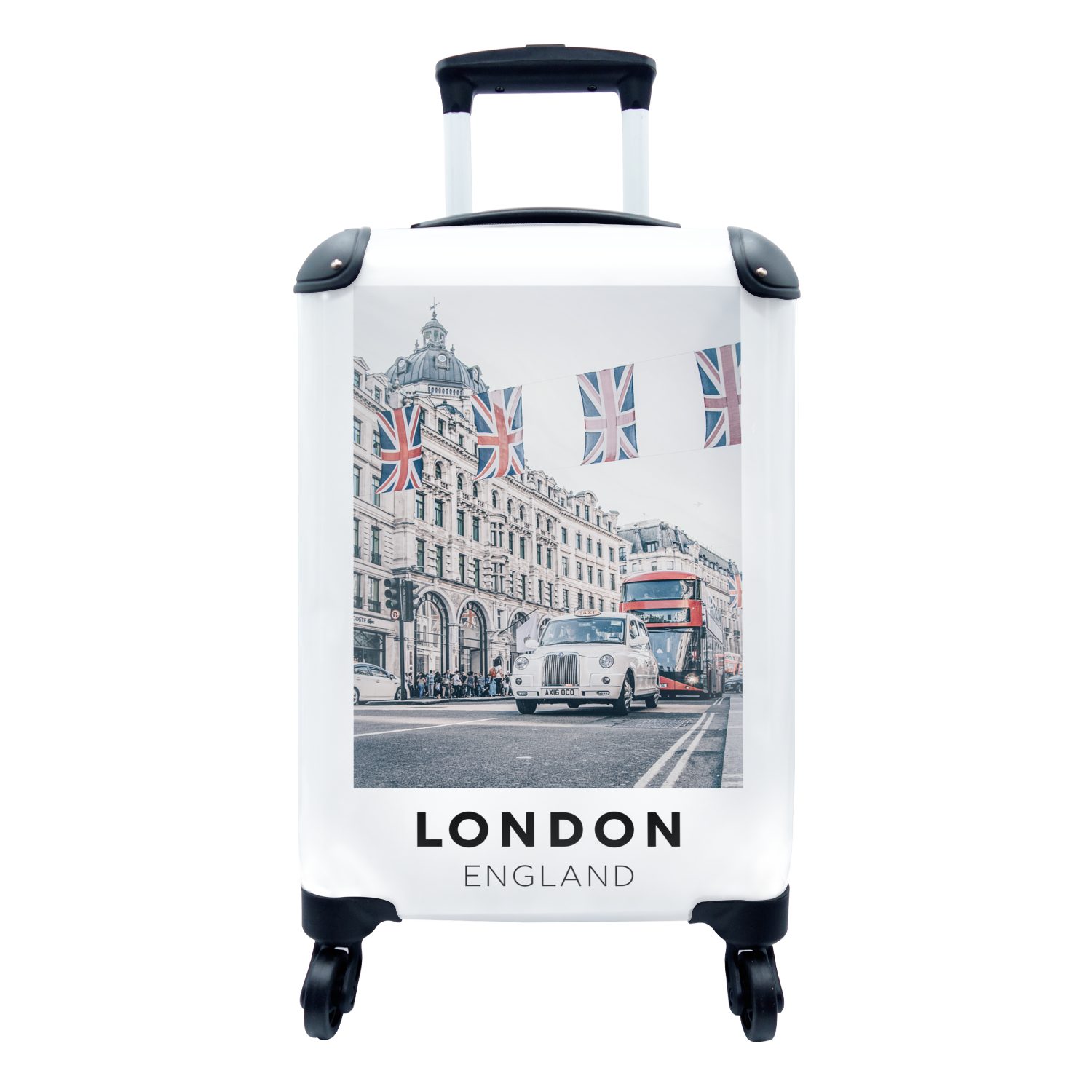 MuchoWow Handgepäckkoffer England - London - Flagge, 4 Rollen, Reisetasche mit rollen, Handgepäck für Ferien, Trolley, Reisekoffer