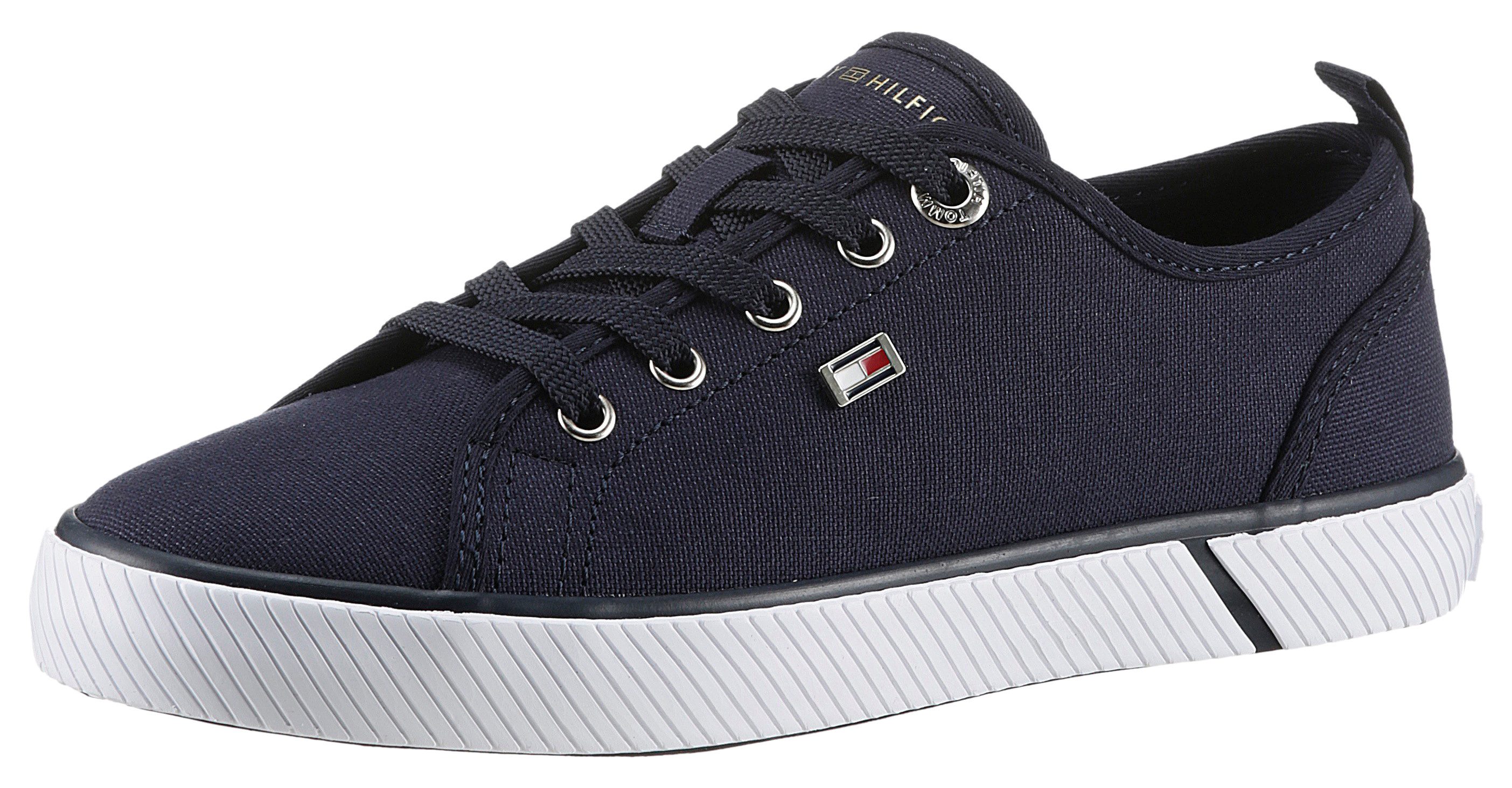 Tommy Hilfiger VULC CANVAS SNEAKER Plateausneaker, Freizeitschuh, Halbschuh, Schnürschuh mit praktischer Anziehlasche