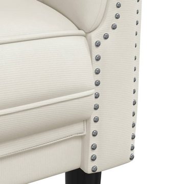 vidaXL Sofa Sofa 3-Sitzer Creme Samt