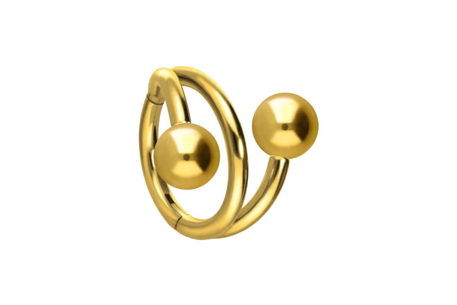 Nasenpiercing Titan Segmentring Clicker mit Innengewinde 3 RINGE + 2 KUGELN