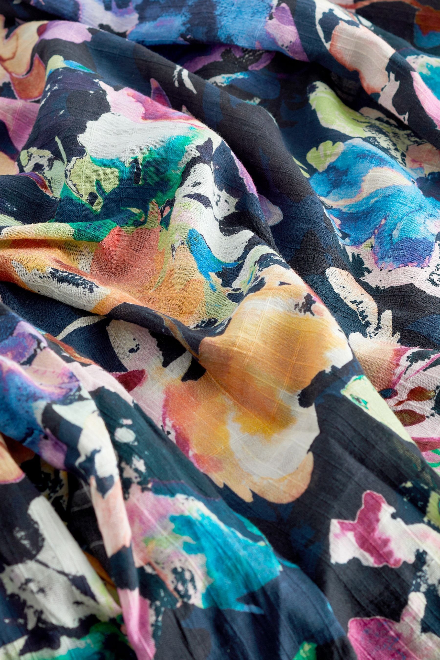 Next Sommerkleid Voluminöses strukturiertes Maxikleid (1-tlg)