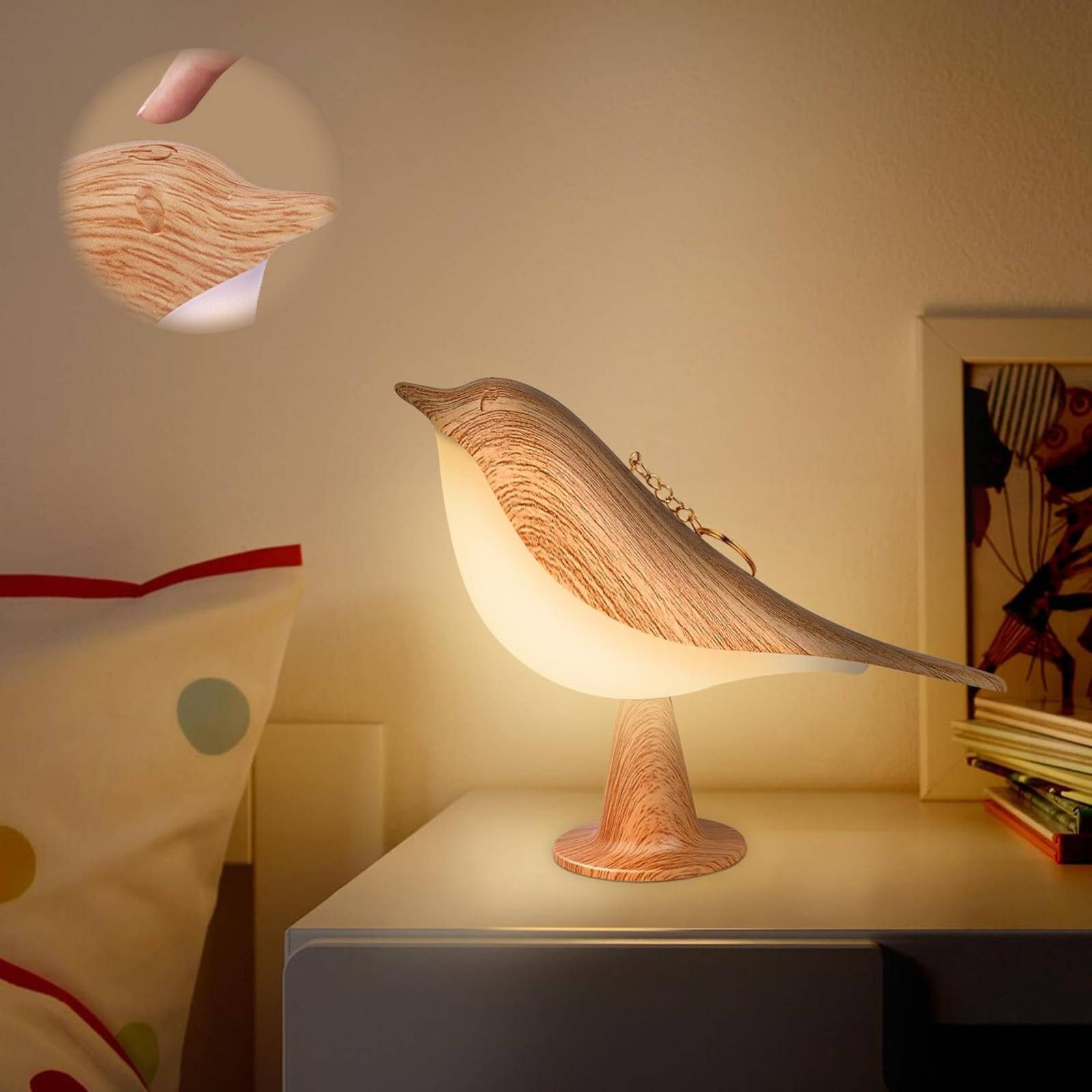BlingBin LED Nachtlicht Vogel Tischleuchte, Kabellos günstig online kaufen