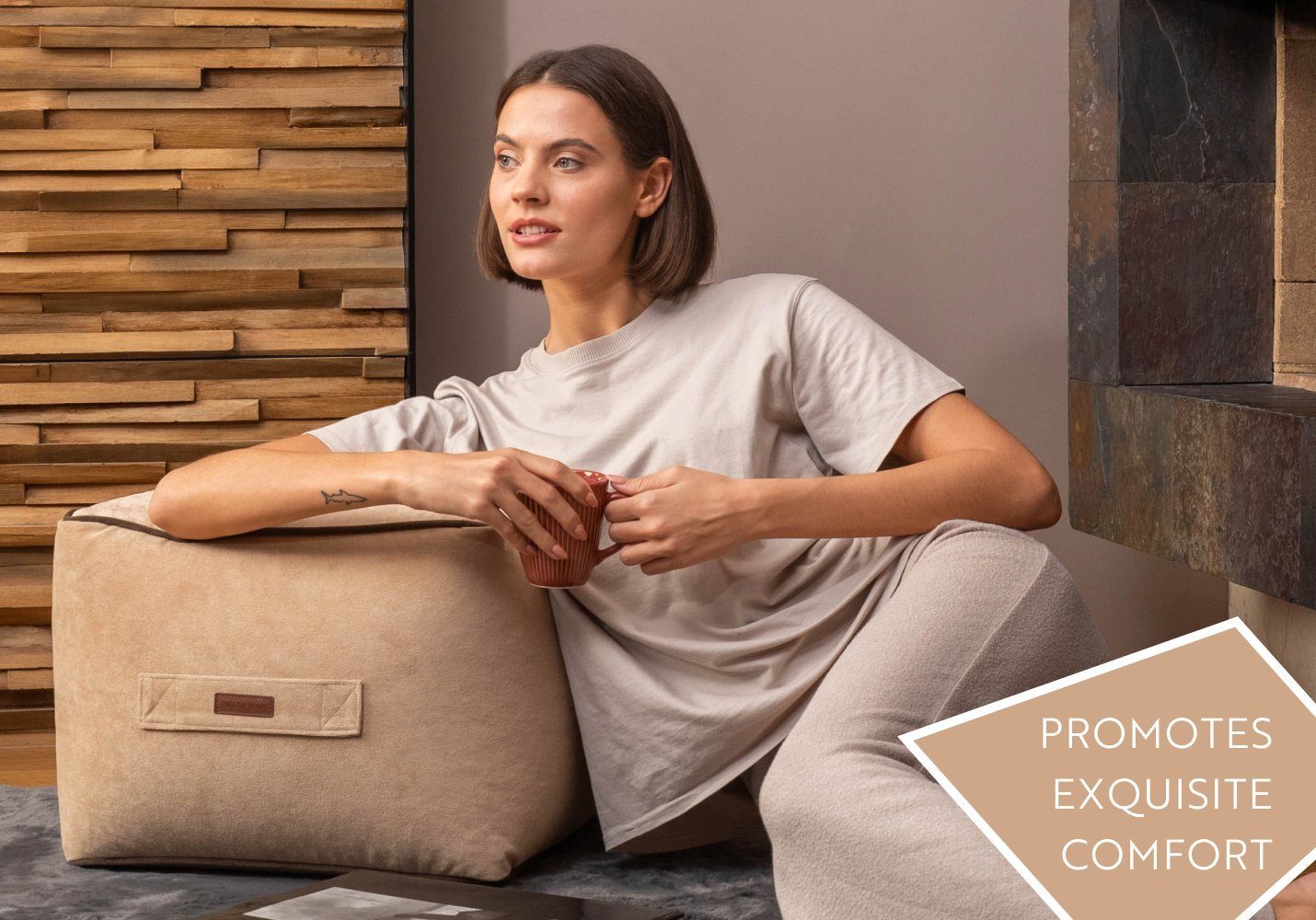 English Home Pouf Pouf Hocker, Quadratisch Sitzpouf, Hochwertiger Sitzhocke günstig online kaufen