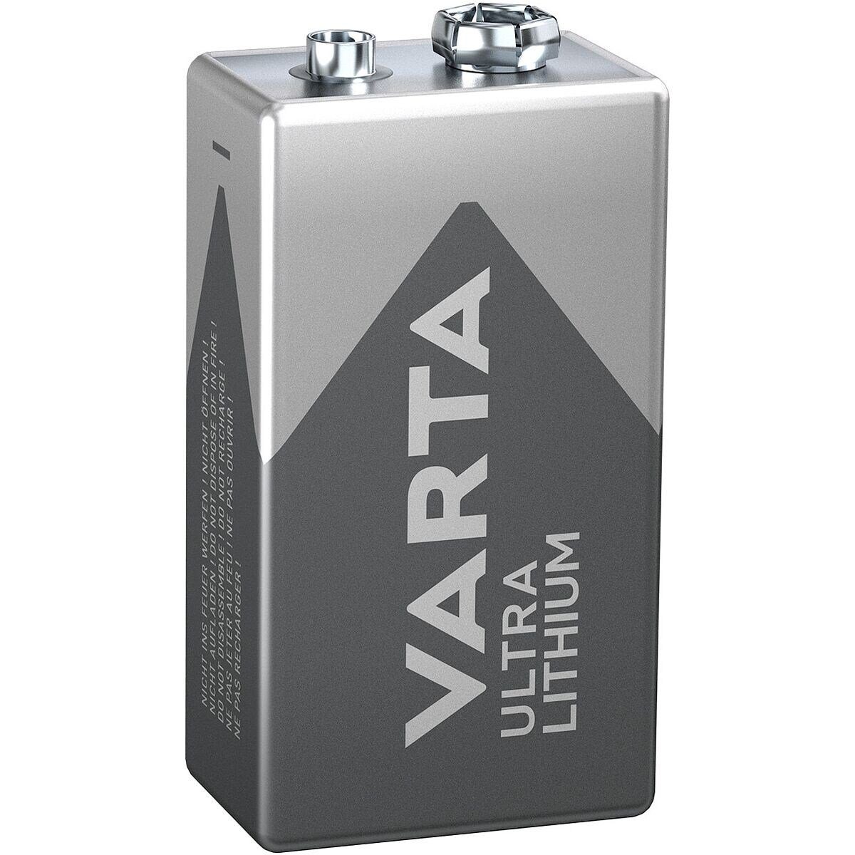 VARTA ULTRA LITHIUM Batterie, (9 V, 1 St), E-Block / 6LR61, 9 V, Lithium Primär