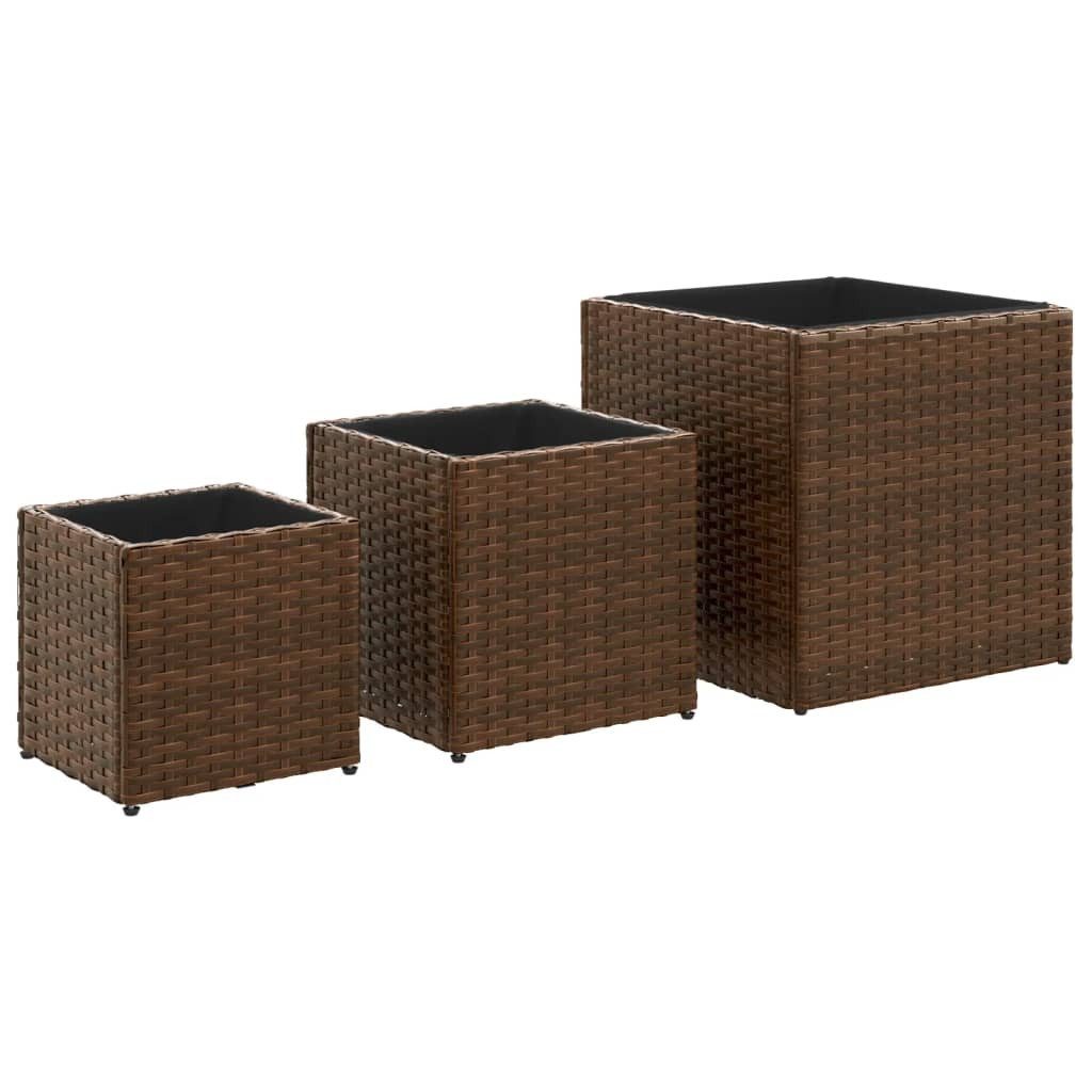 vidaXL Blumentopf Pflanzkübel 3 Stk. Braun günstig online kaufen