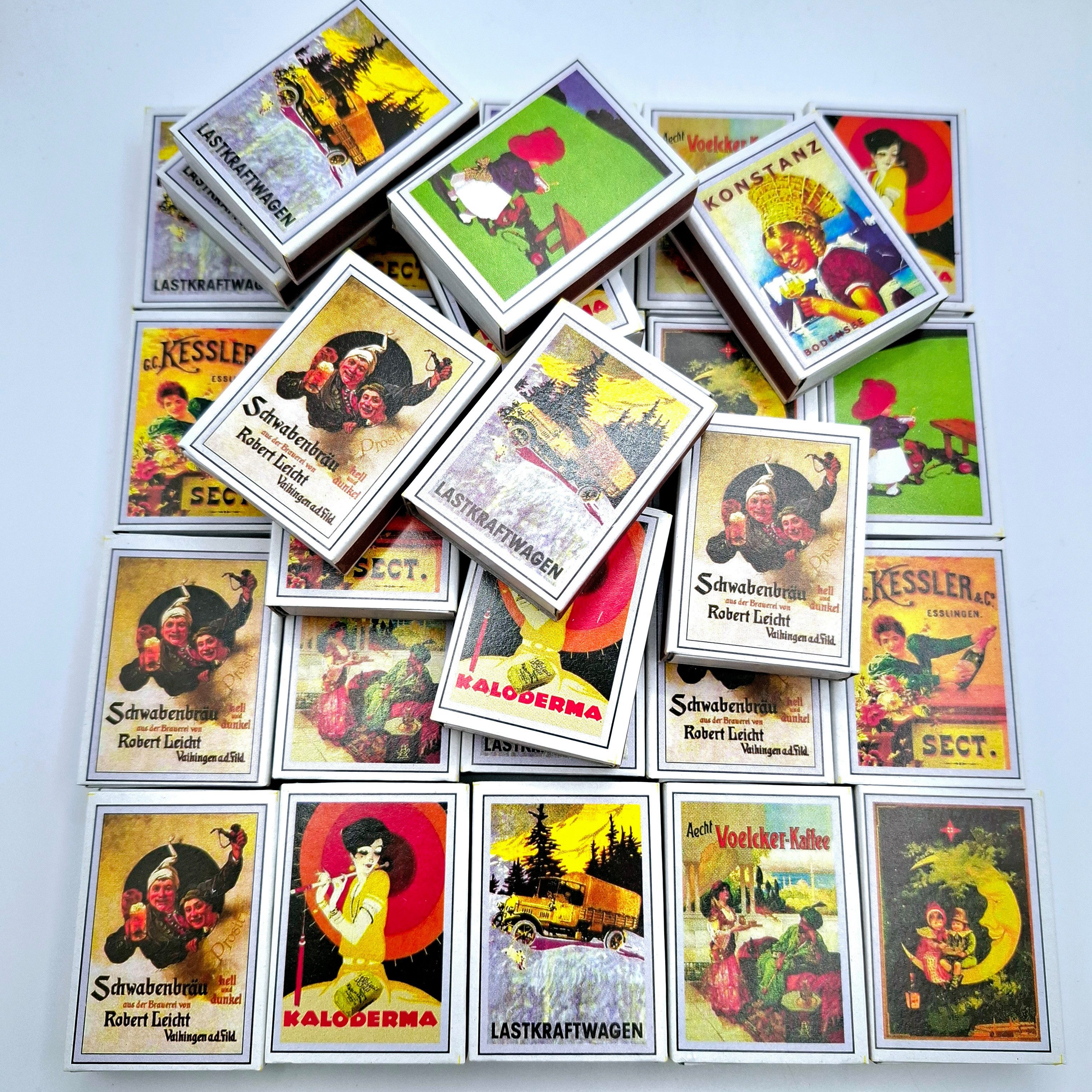 meytrade Grillanzünder 50 Packungen Streichhölzer, Zündhölzer Nostalgie Vintage Retro, (2.000 Zündhölzer), Nostalgie Zündhölzer für Kerze, Grill, Ofen, Kamin