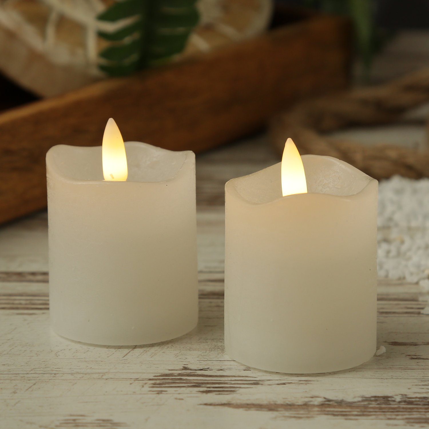 MARELIDA LED-Kerze LED Kerzenset Mini Echtwachs flackernd mit Batterien H:7 günstig online kaufen