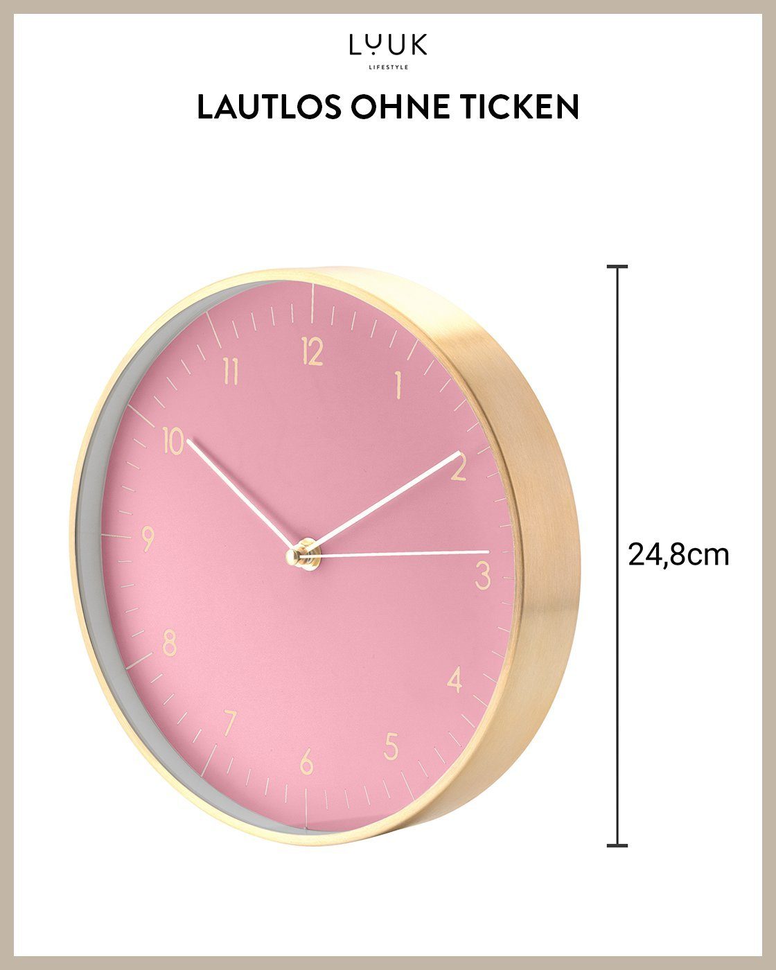 LUUK LIFESTYLE Wanduhr Helsinki (lautlos und ohne Ticken, modernes & skandi günstig online kaufen