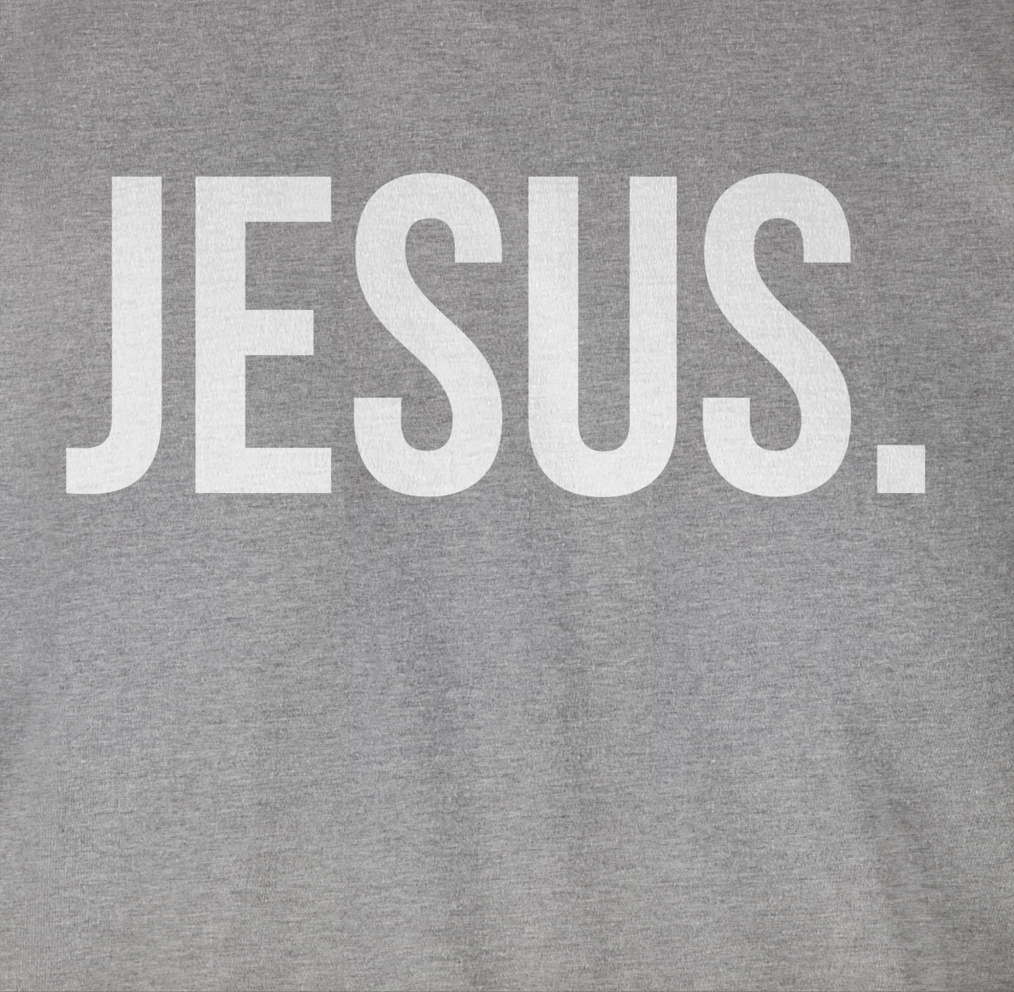 Shirtracer Glaube 2 T-Shirt Religion Grau Christus Jesus meliert Statement weiss