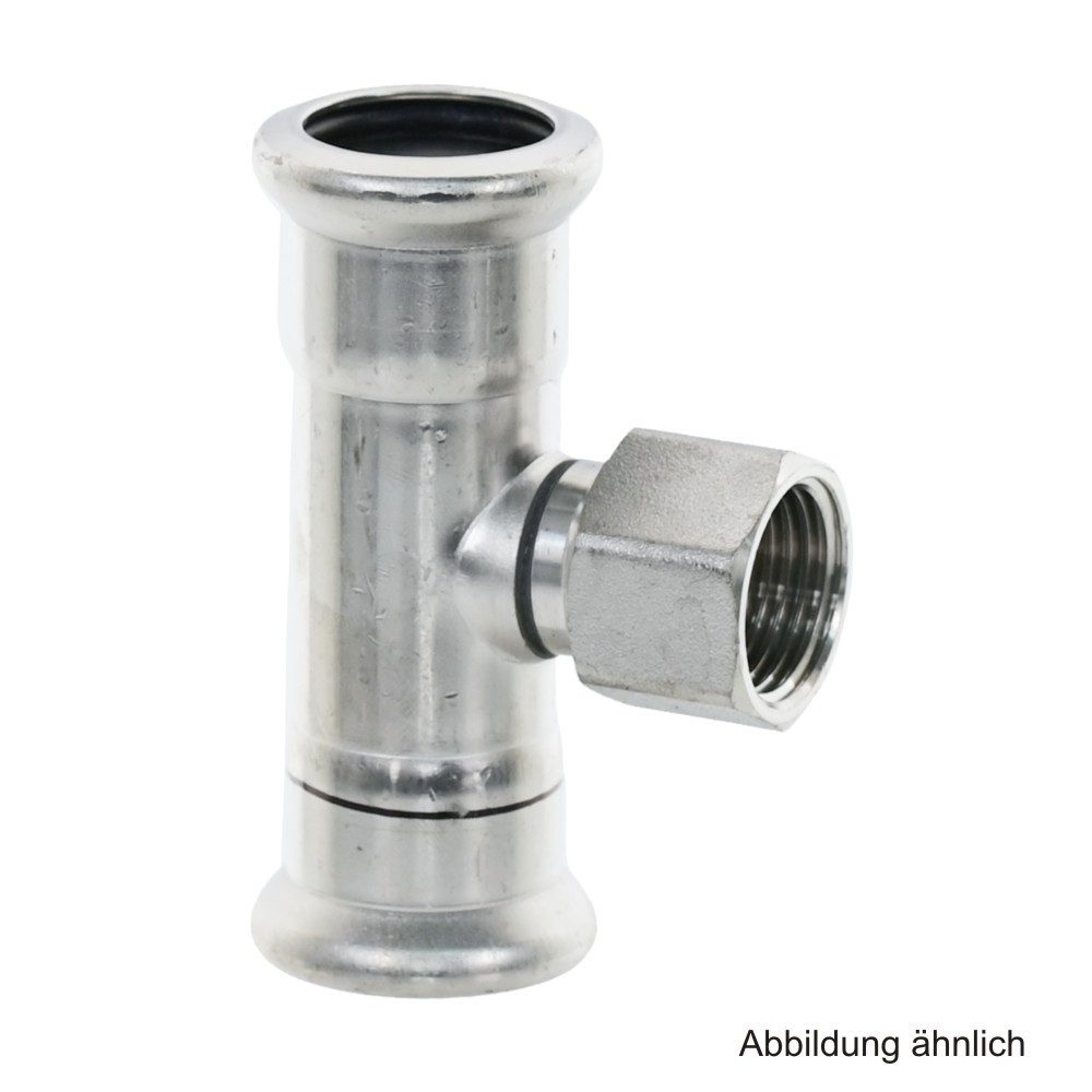 VSH Wasserrohr VSH XPress Edelstahl 304, R2418 T-Stück mit IG, 35 mm x 3/4" x 35 mm