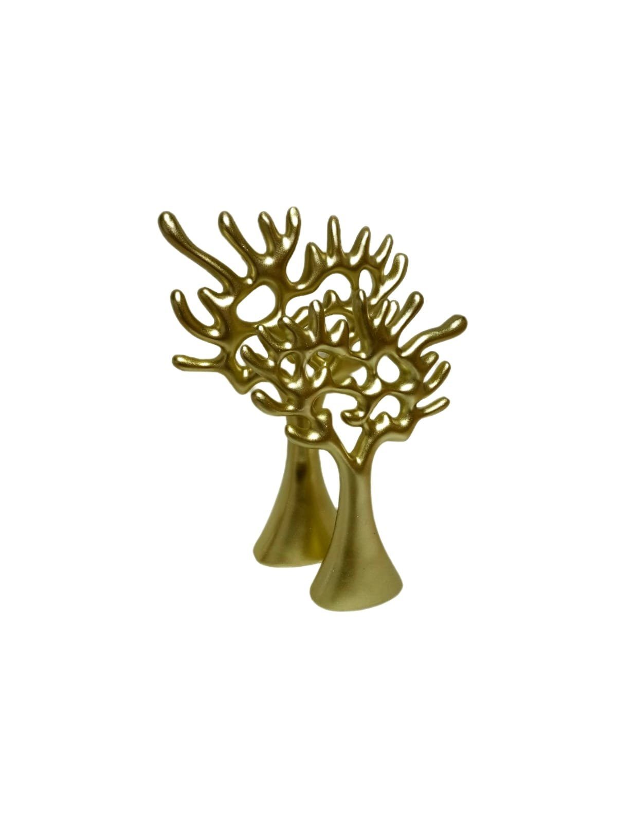 moebel17 Dekofigur Skulptur Baum Gold, Dekofigur aus Polyresin