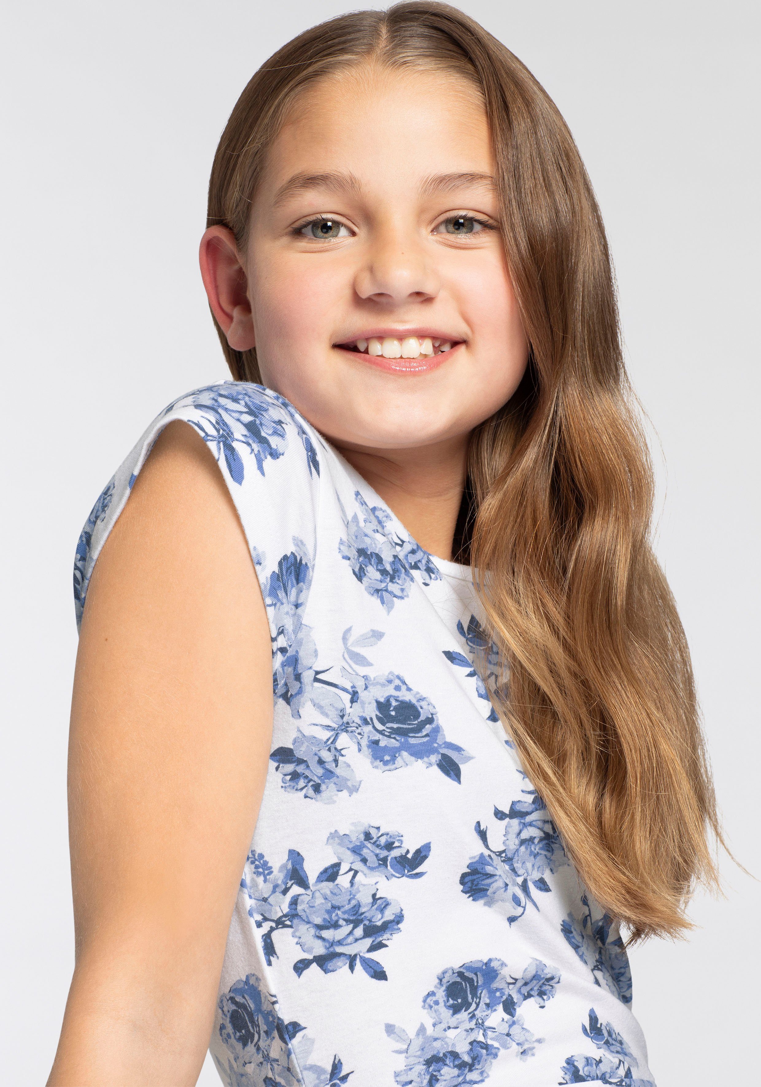 KangaROOS Jerseykleid Kangaroos Mädchen festliche Anlässe, modischer Allover-Druck, ausgestellter Schnitt