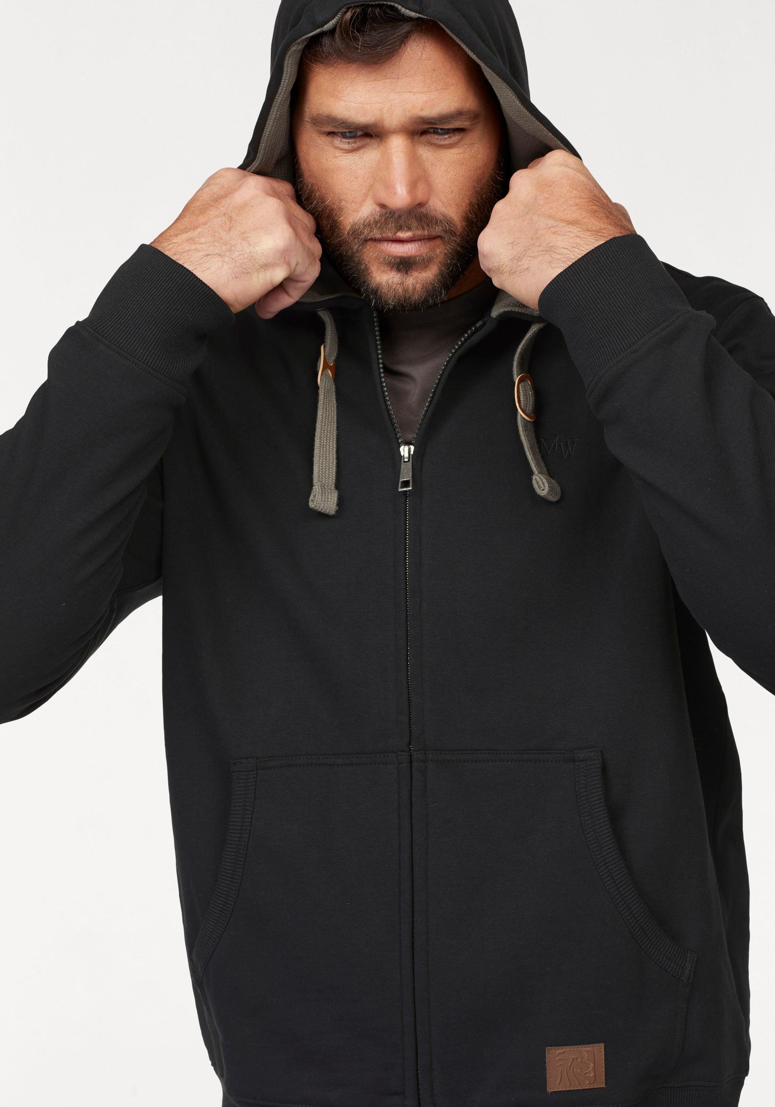 Man's World Kapuzensweatjacke mit kontrastfarbigem Innenfutter