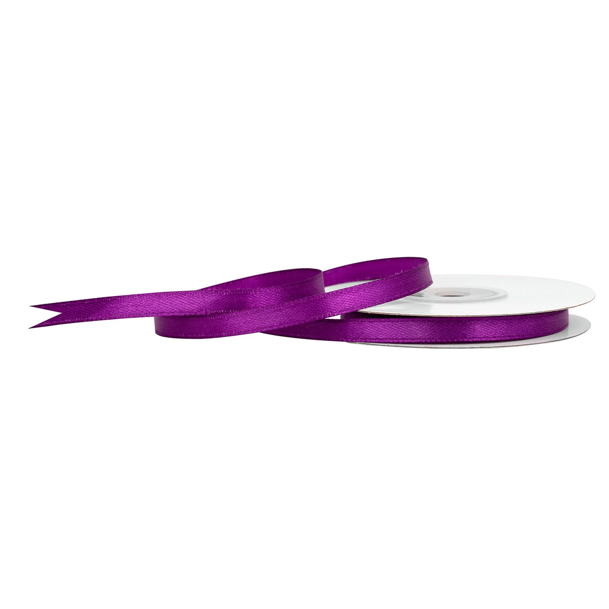 Creativery Satinband, Satinband 6mm x 25m Rolle Lila