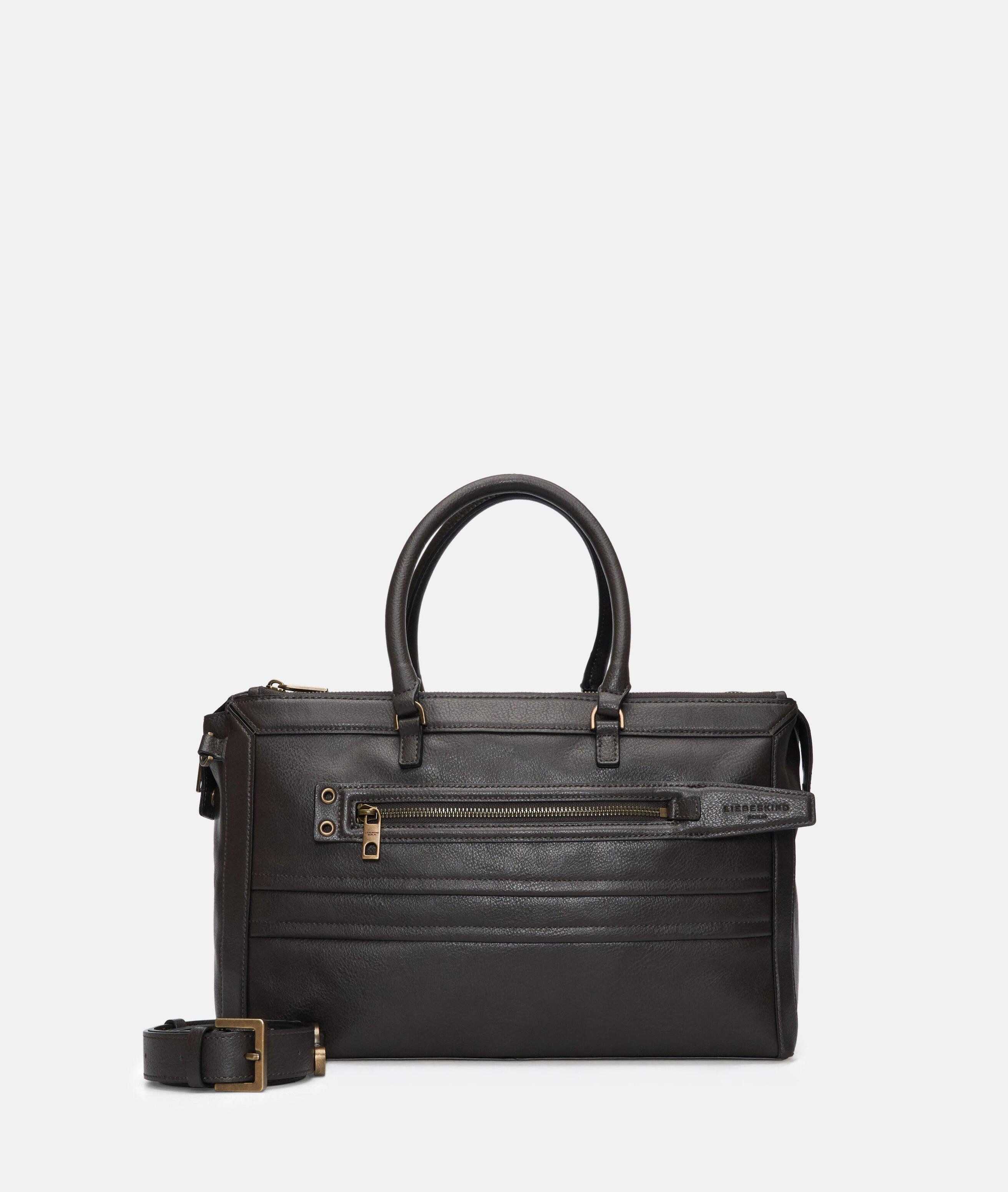 Liebeskind Berlin Schultertasche Delia Satchel M, Geräumige Schultertasche in Lederoptik mit authentischer Narbung