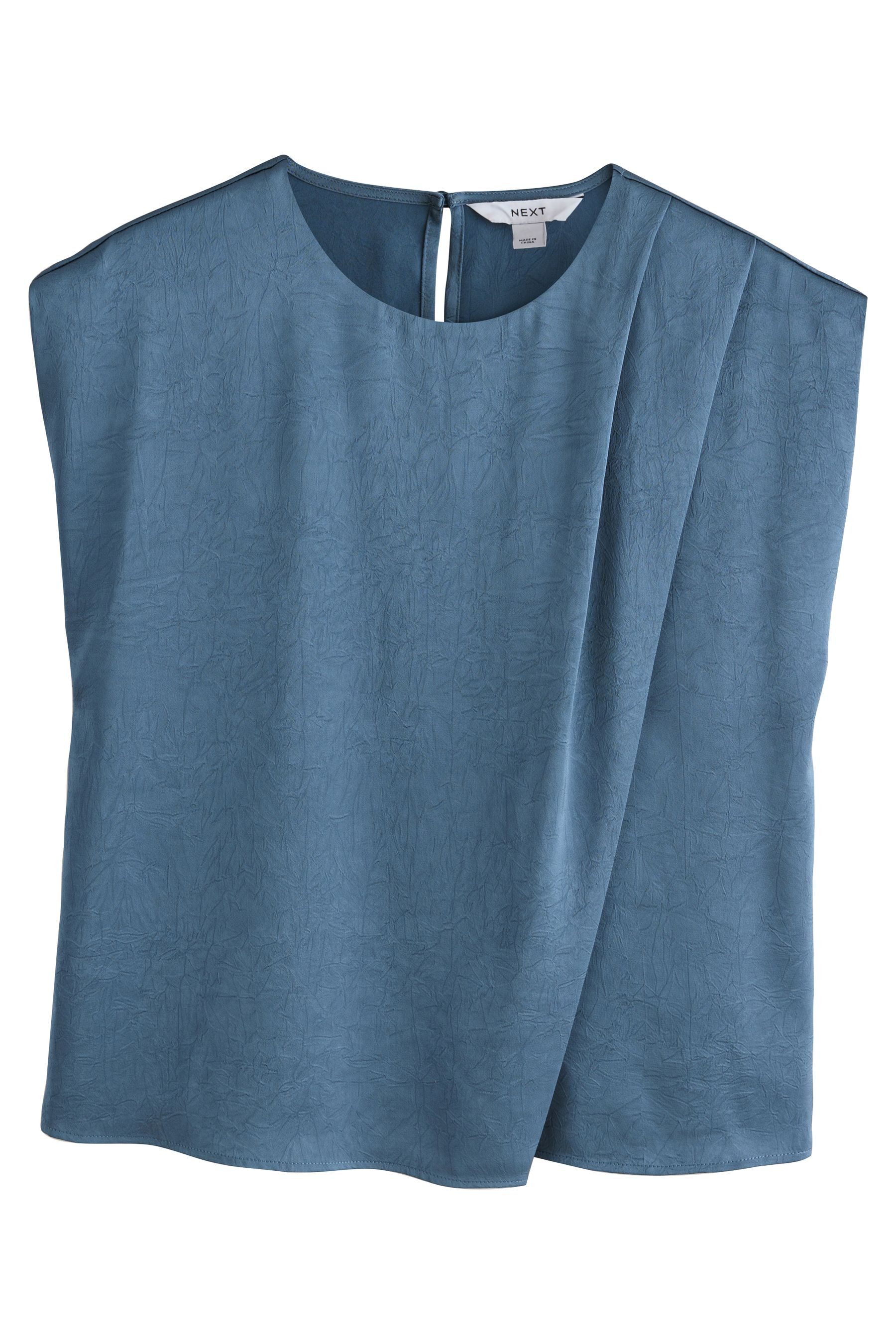Next Blusentop Asymmetrisches Satin-Top in Knitteroptik günstig online kaufen