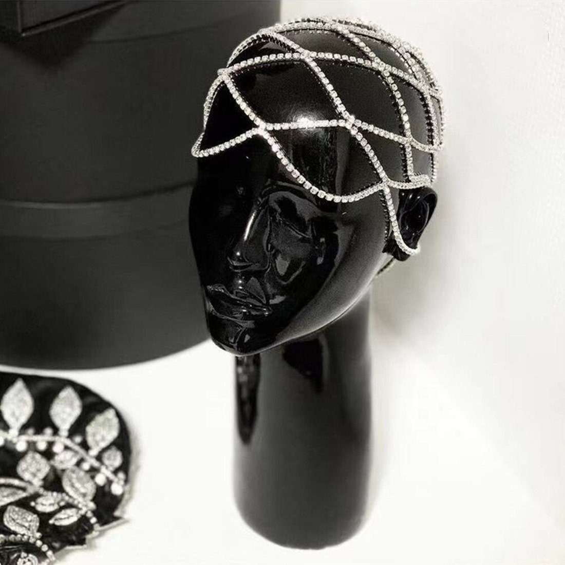 Hüte GLAMO Hochzeitspartys Tiaras Haarschmuck Silber Frauen, Diadem Kopfketten für