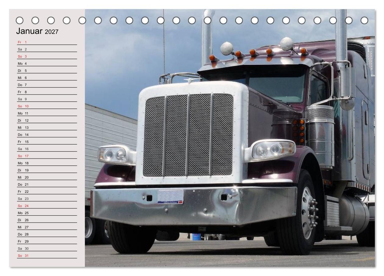 CALVENDO Wandkalender US-Trucks. Faszination Langhauber (Tischkalender 2027 DIN A5 quer), CA