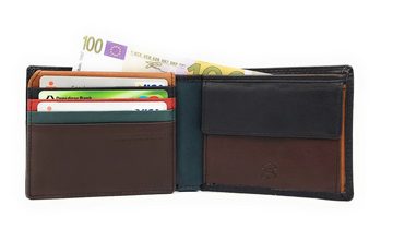 Sparwell Geldbörse echt Leder, mit RFID Schutz, multicolor
