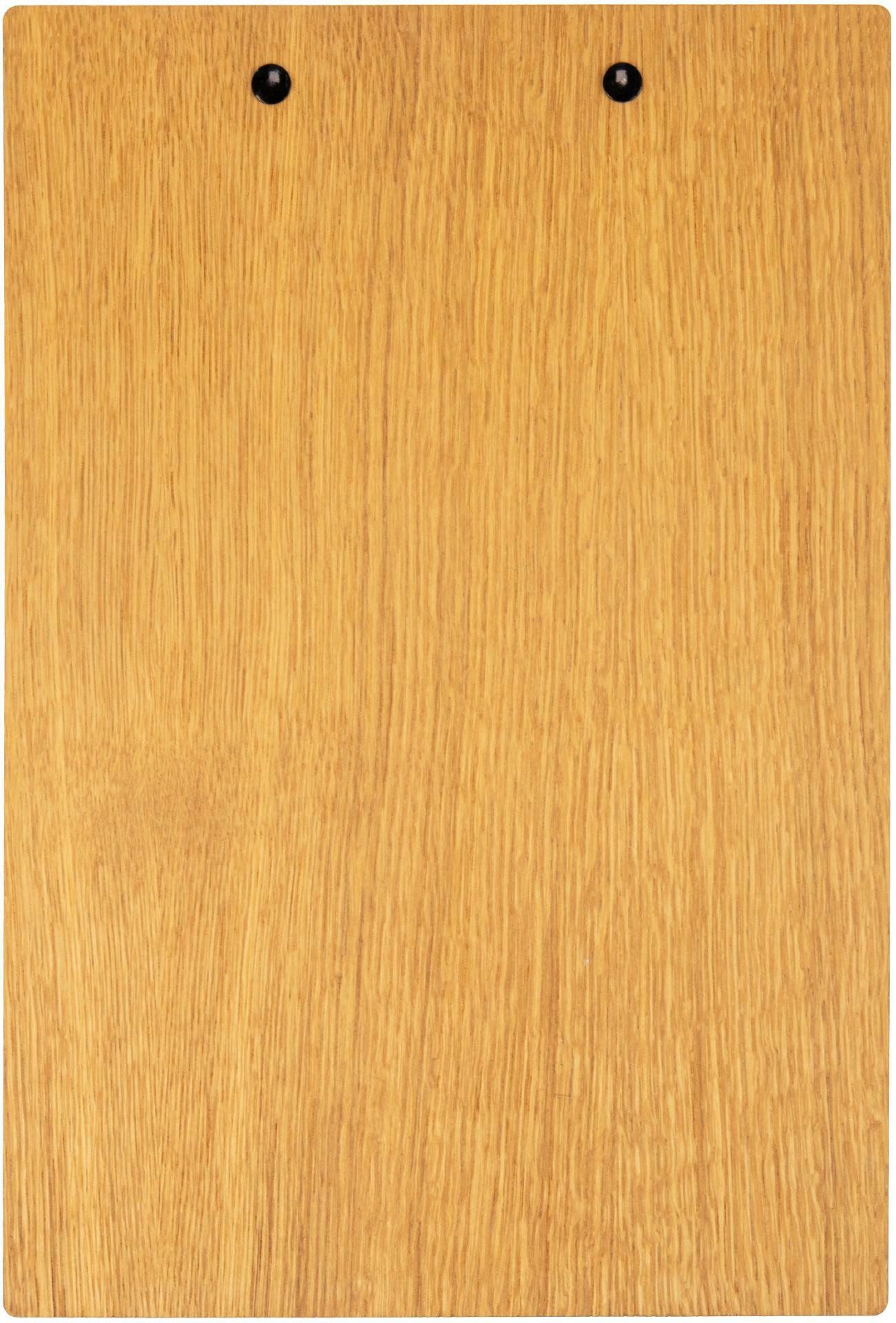 Holz Frank Schreibmappe Eiche Klemmbrett DIN A4 geölt - FSC® - mit Briefklemme Schwarz – Bild 3 von 3