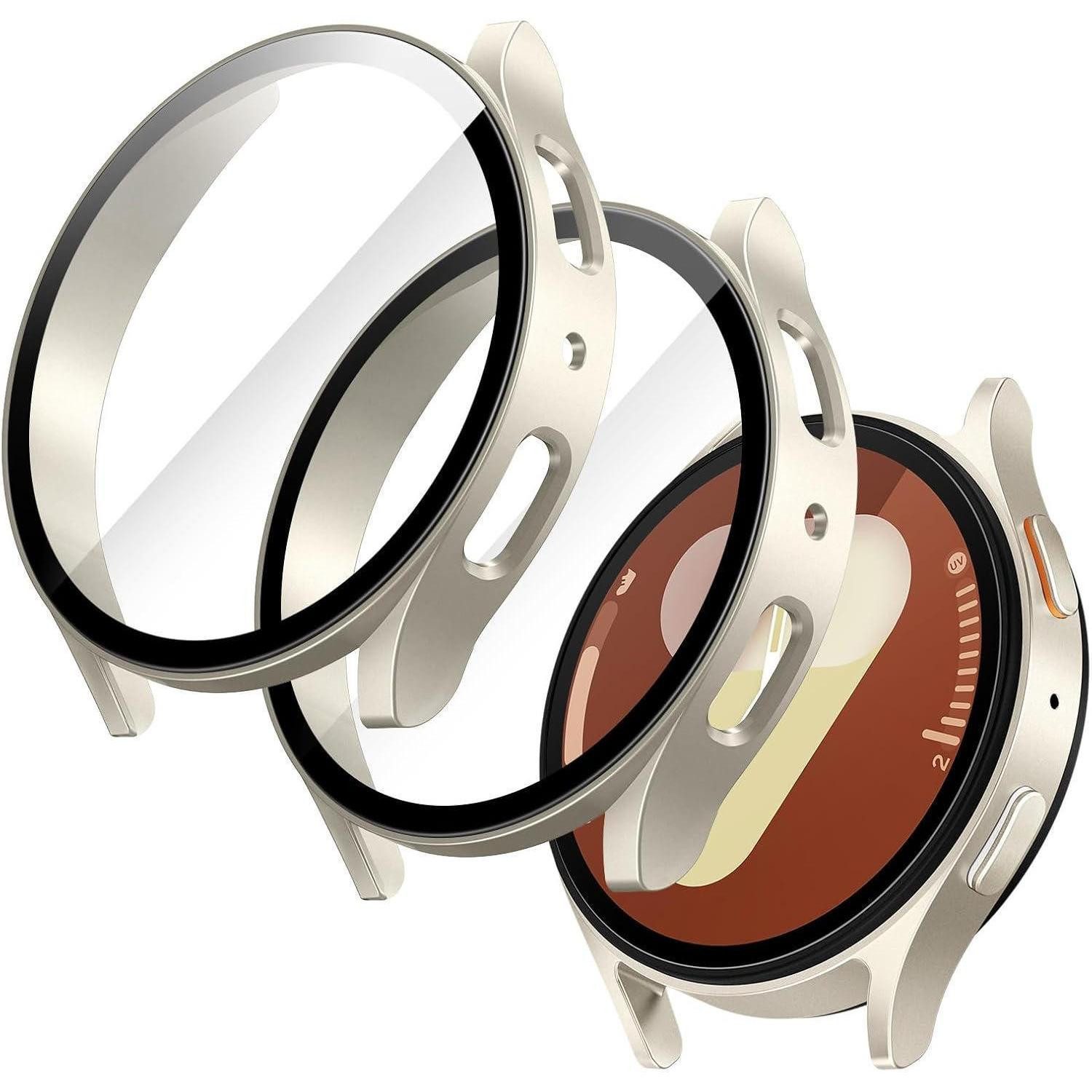 LuxusKollektion Smartwatch-Hülle Hülle Samsung Galaxy Watch 7 40mm Schutzfolie Displayschutz 2er Set