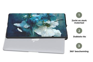 MuchoWow Laptop-Hülle Blumen - Blumenstrauß - Farbe - Blau 13.3 Zoll, Laptopsleeve, weiches Innenfutter zum Schutz Kratzern, Laptoptasche