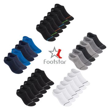 Footstar Sneakersocken Damen & Herren Füßlinge (6/12 Paar) unsichtbar, Frotteesohle