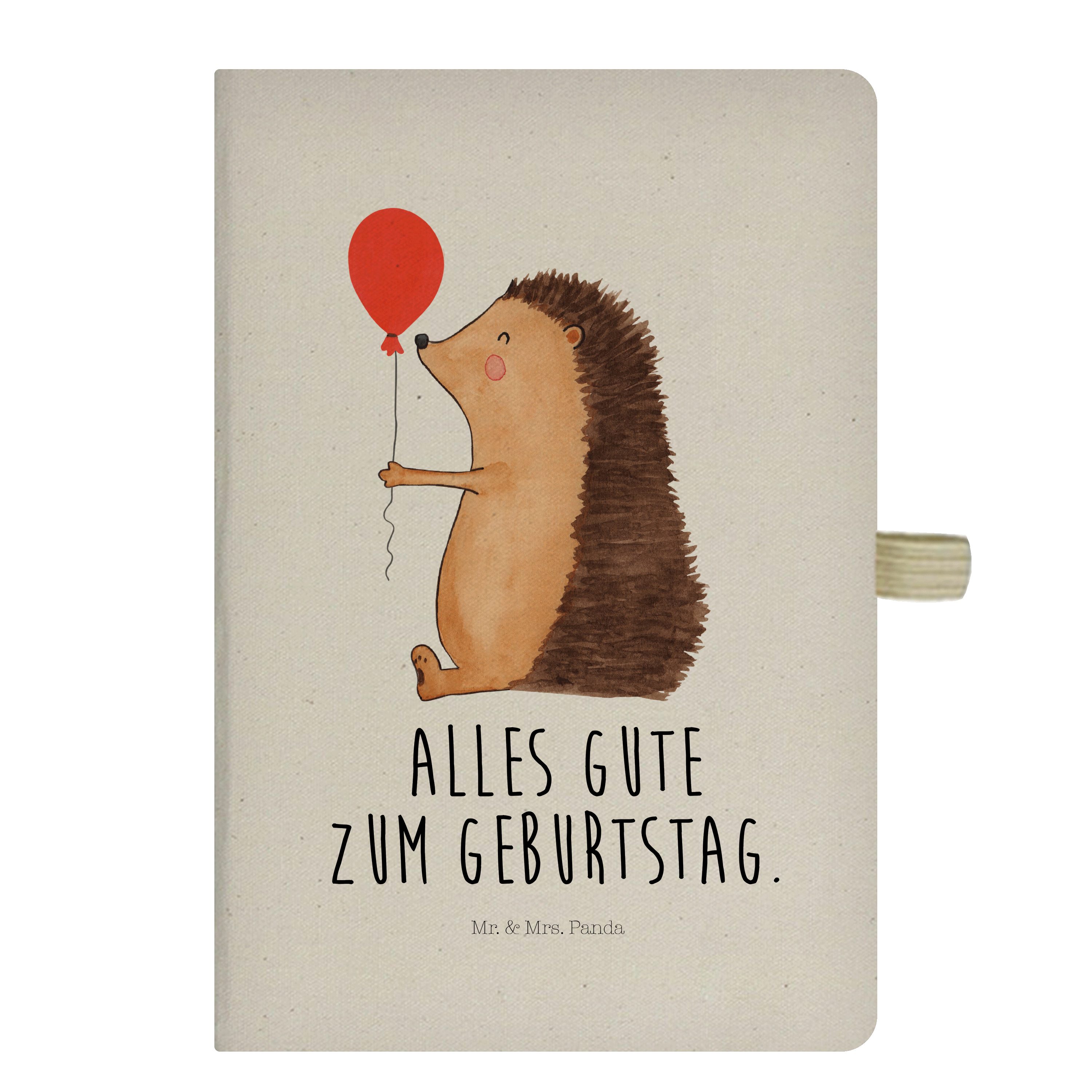 Mr. & Mrs. Panda Notizbuch Igel mit Luftballon Transparent Geschenk
