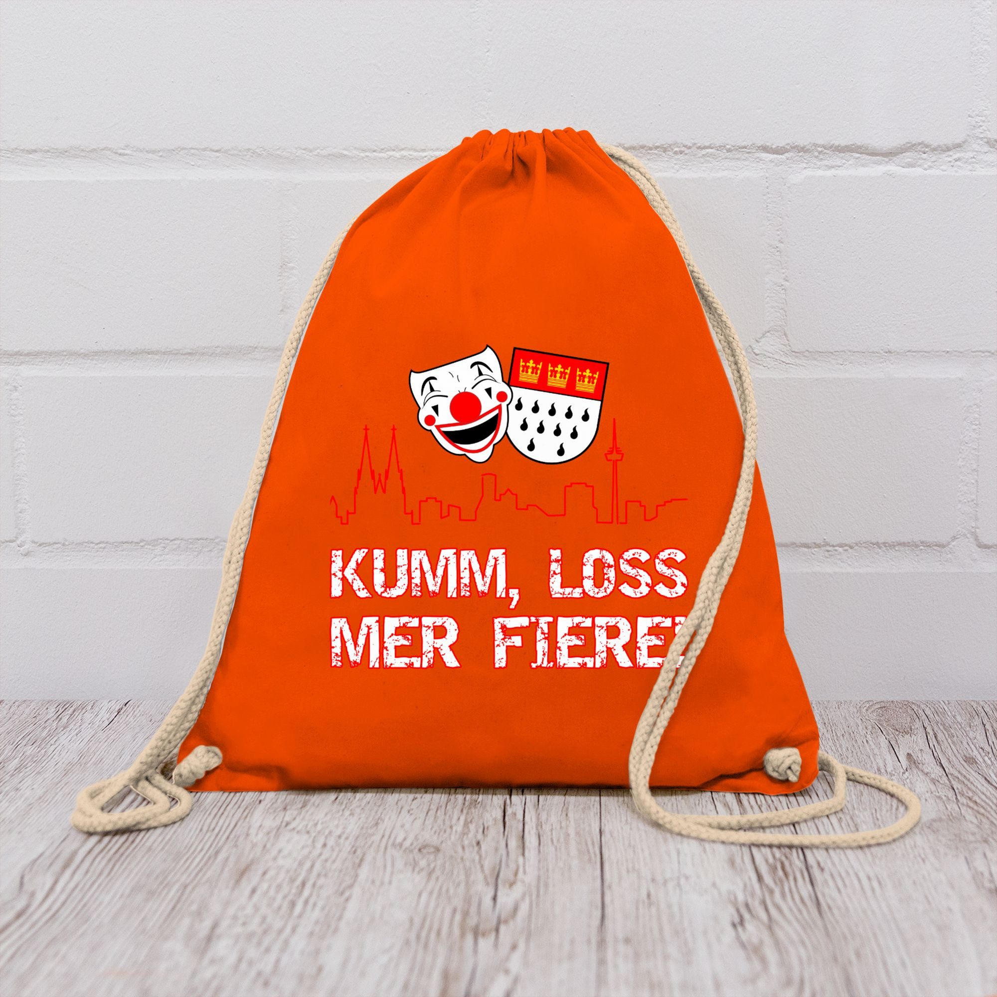 Shirtracer Turnbeutel Kumm loss mer fiere Kölle Alaaf Köln Wappen Karneval Karnevalskostüm C, Karneval & Fasching